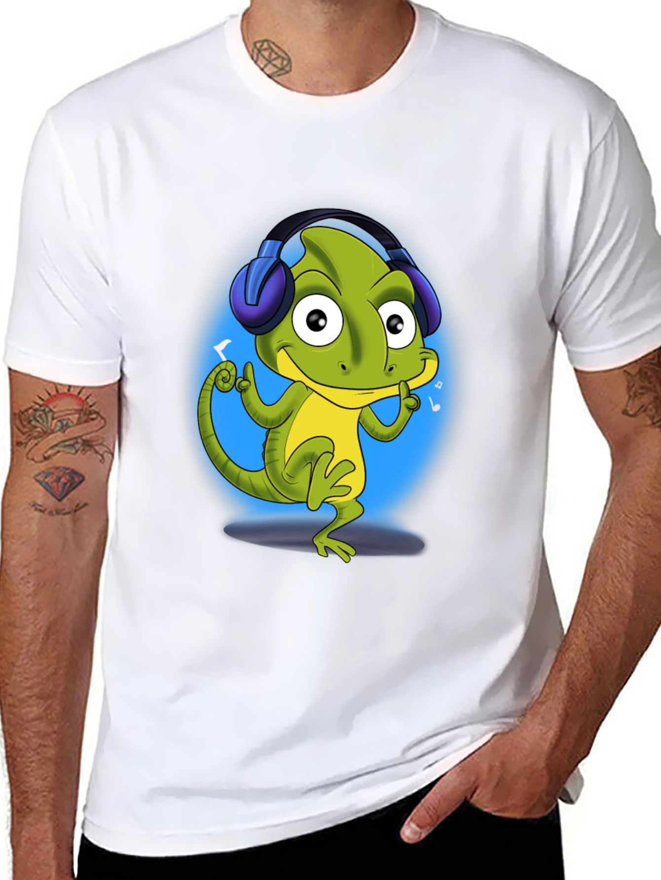 Cool Lizard DJ T-Shirt - Black Cotton Tee