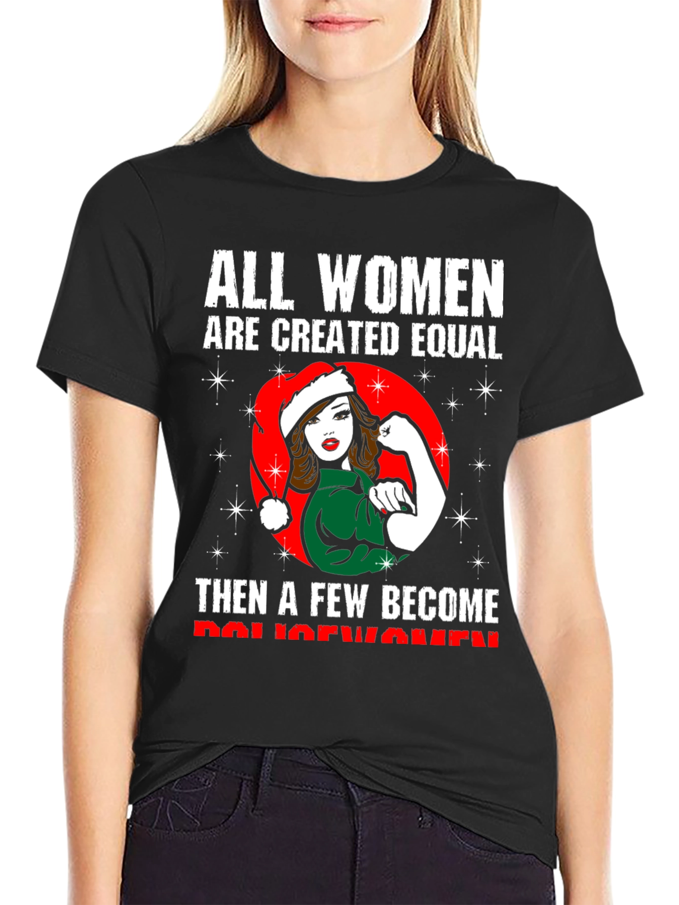 Empowered Policewomen Christmas T-Shirt