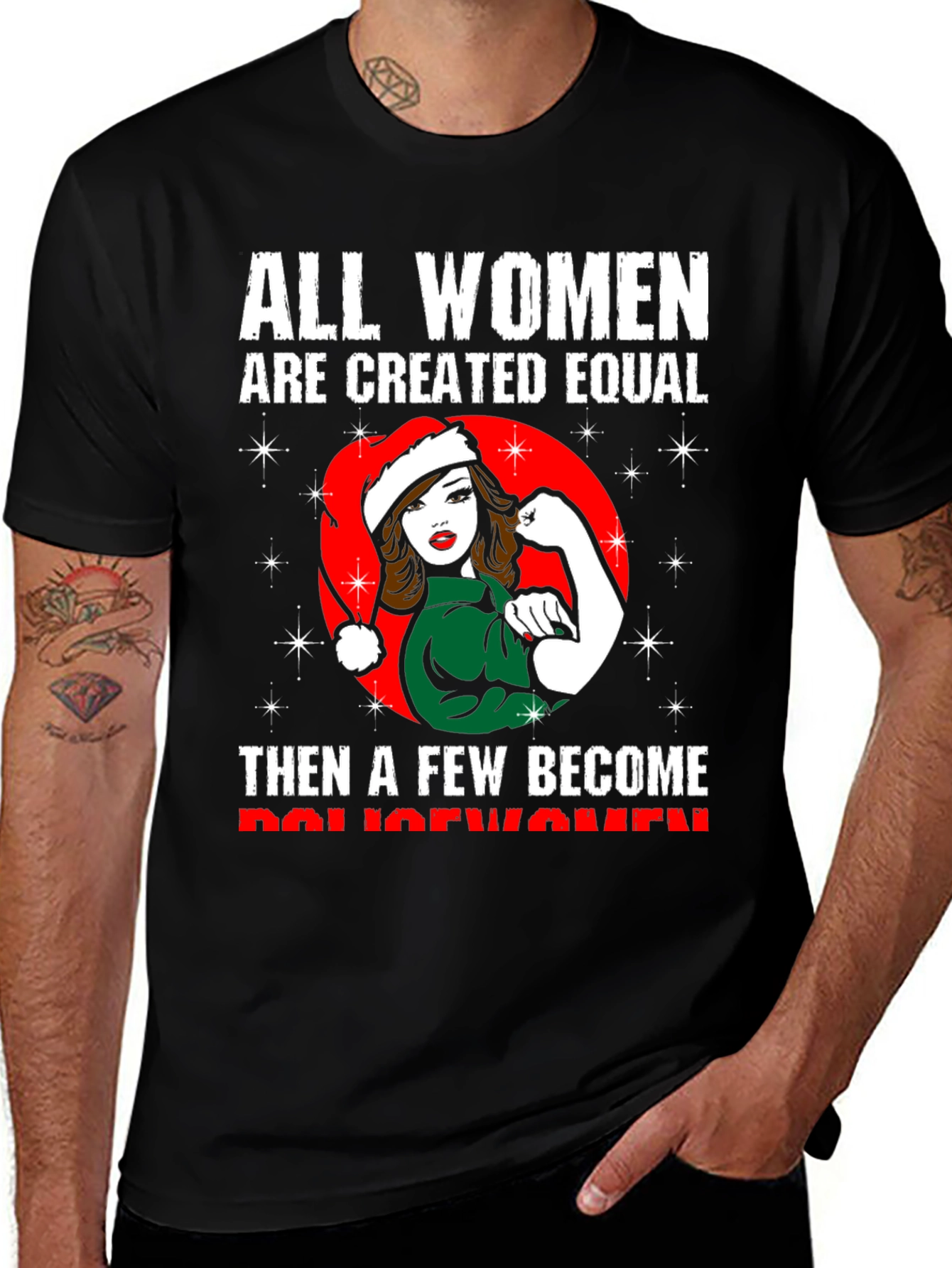 Empowered Policewomen Christmas T-Shirt