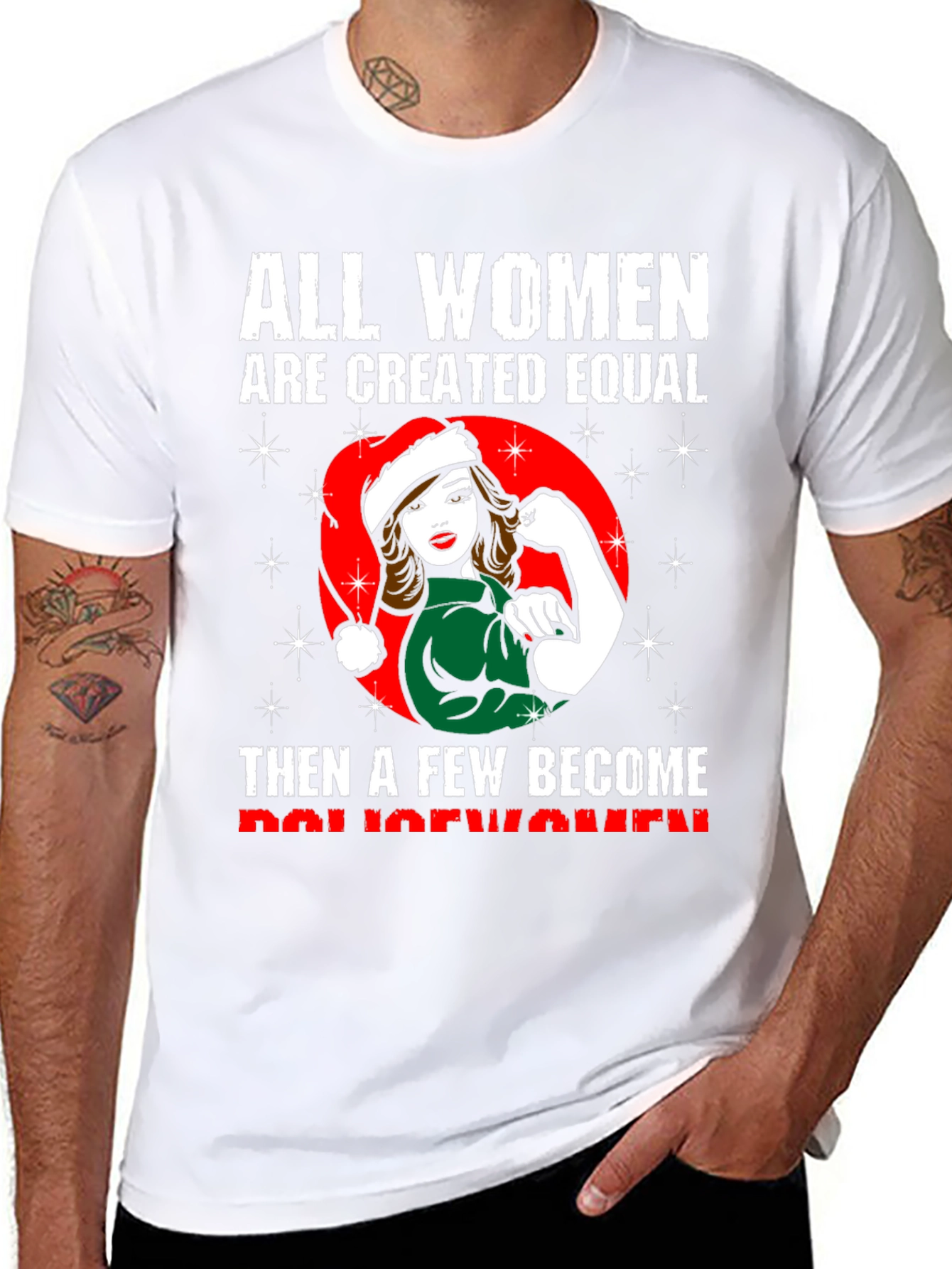 Empowered Policewomen Christmas T-Shirt