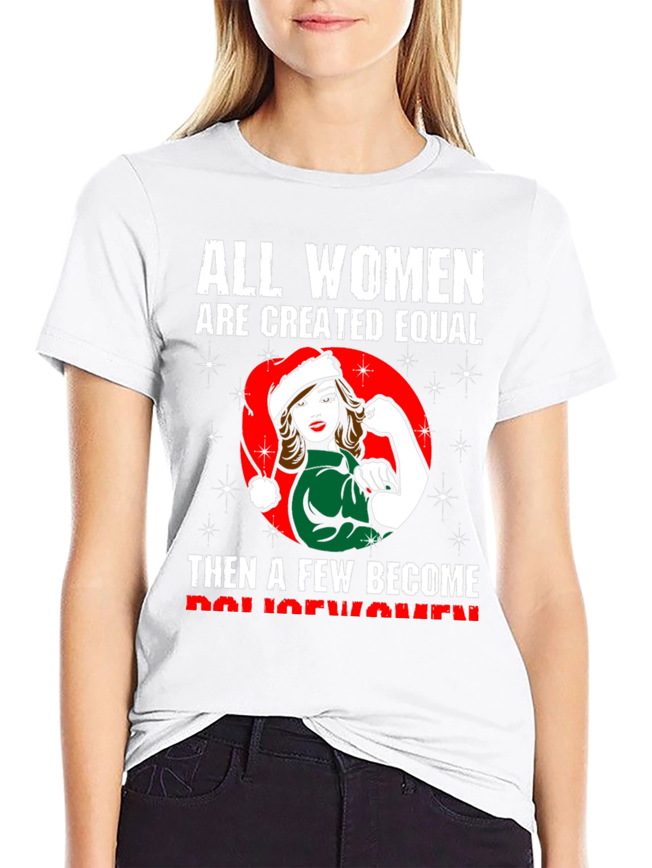 Empowered Policewomen Christmas T-Shirt