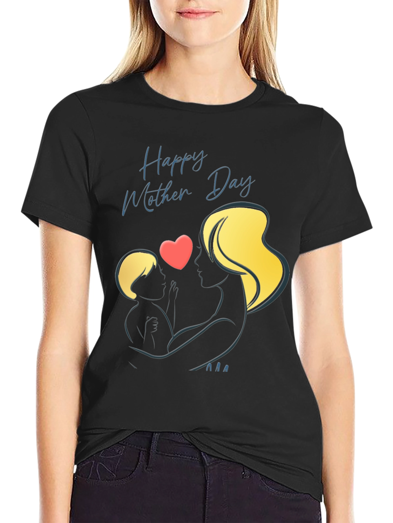 Mothers Day Black T-Shirt - Love and Family