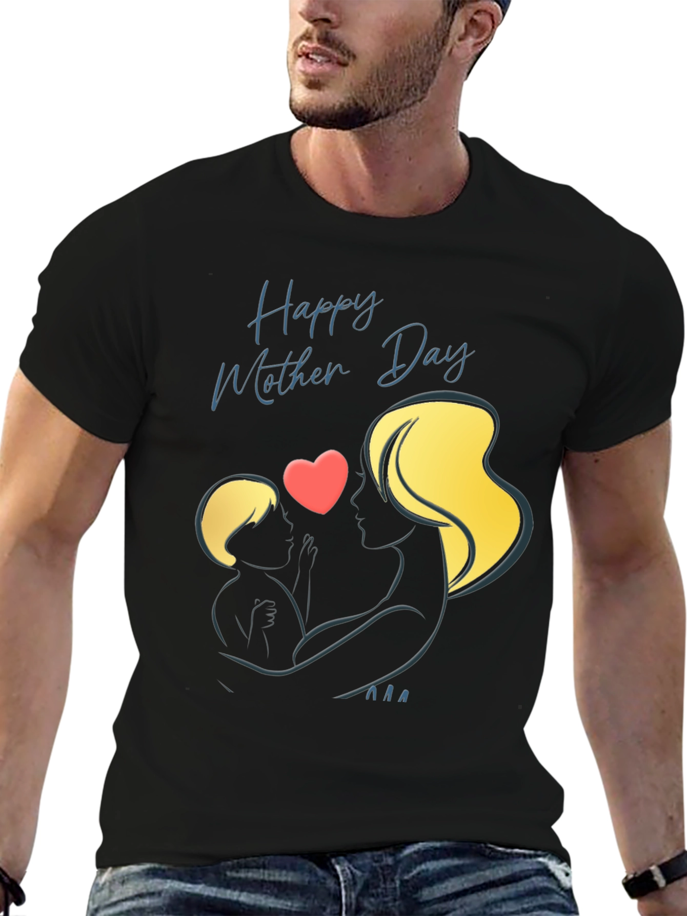 Mothers Day Black T-Shirt - Love and Family
