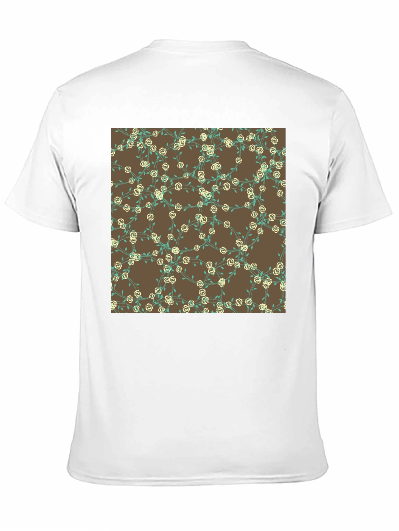 Floral Pattern Black T-Shirt