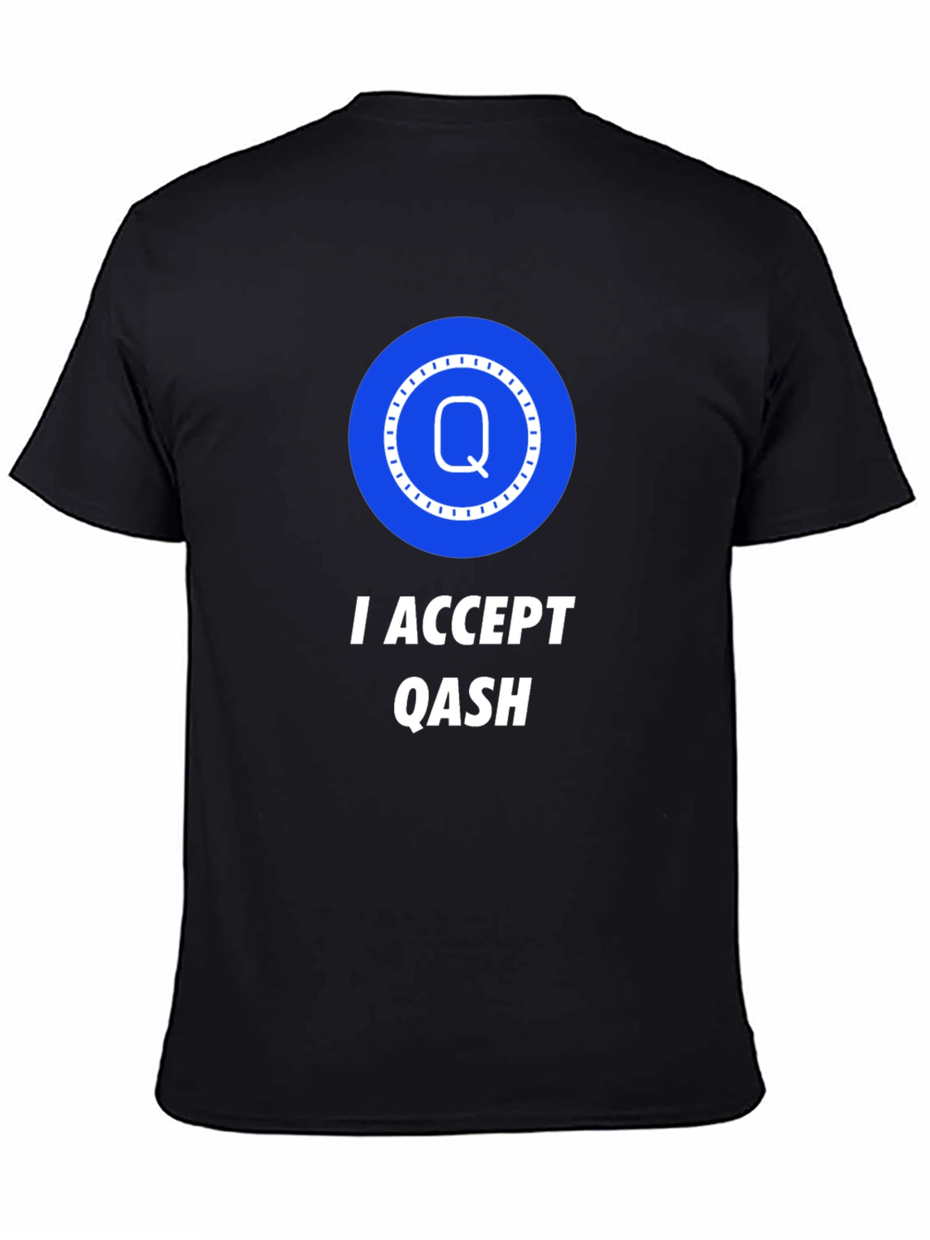 I Accept Qash T-Shirt - Black Crew Neck Tee