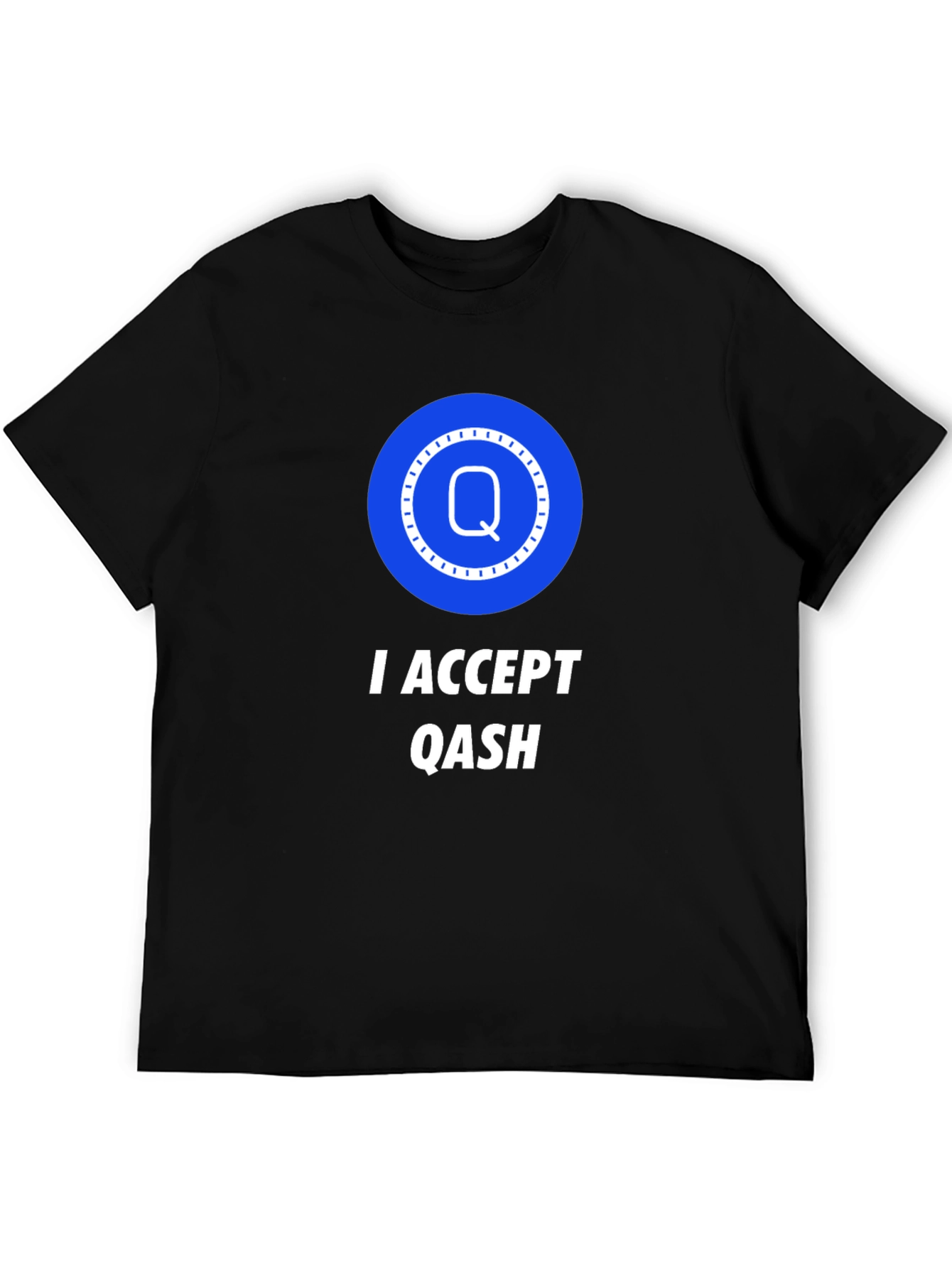 I Accept Qash T-Shirt - Black Crew Neck Tee