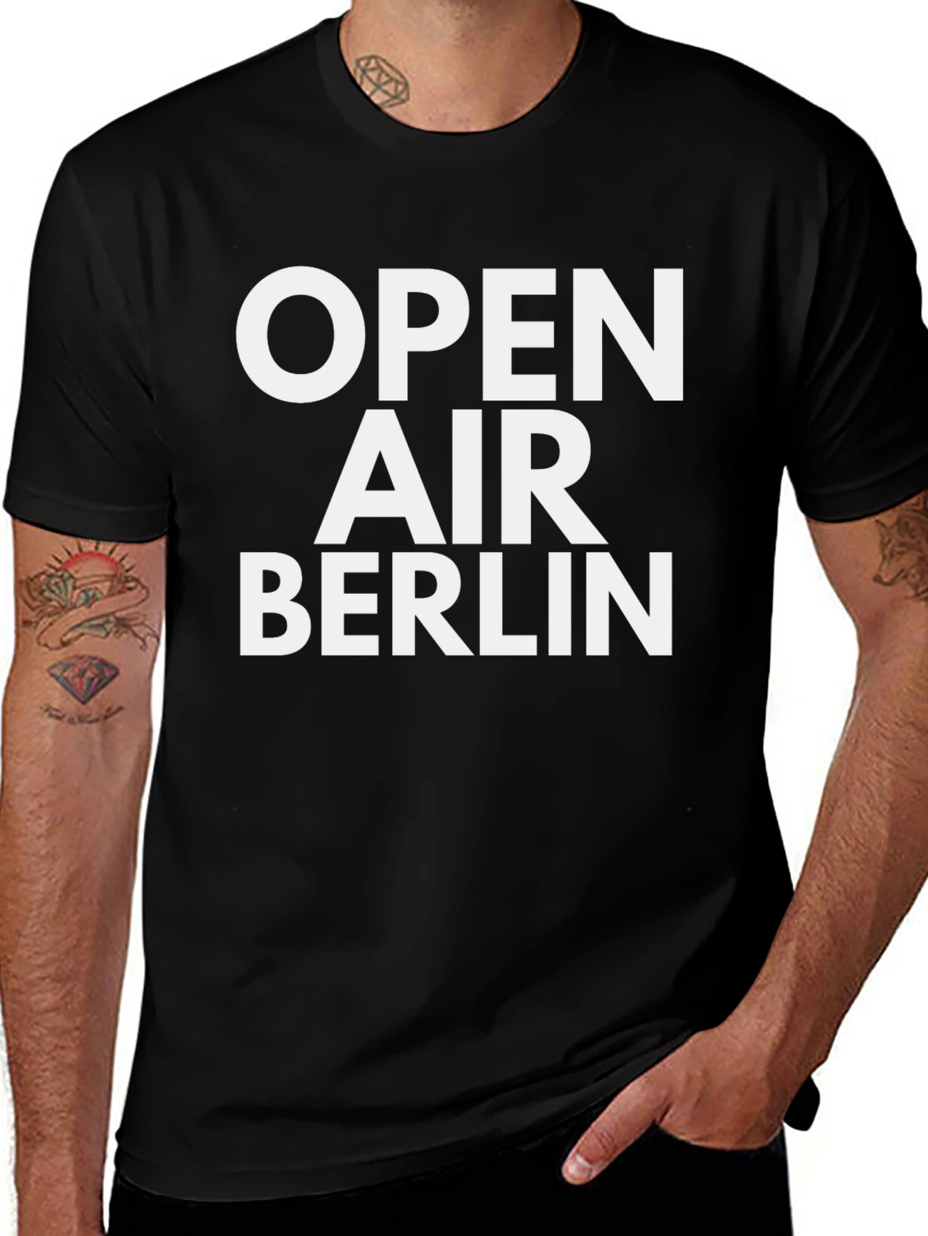 Open Air Berlin Graphic Tee - Black Cotton T-Shirt