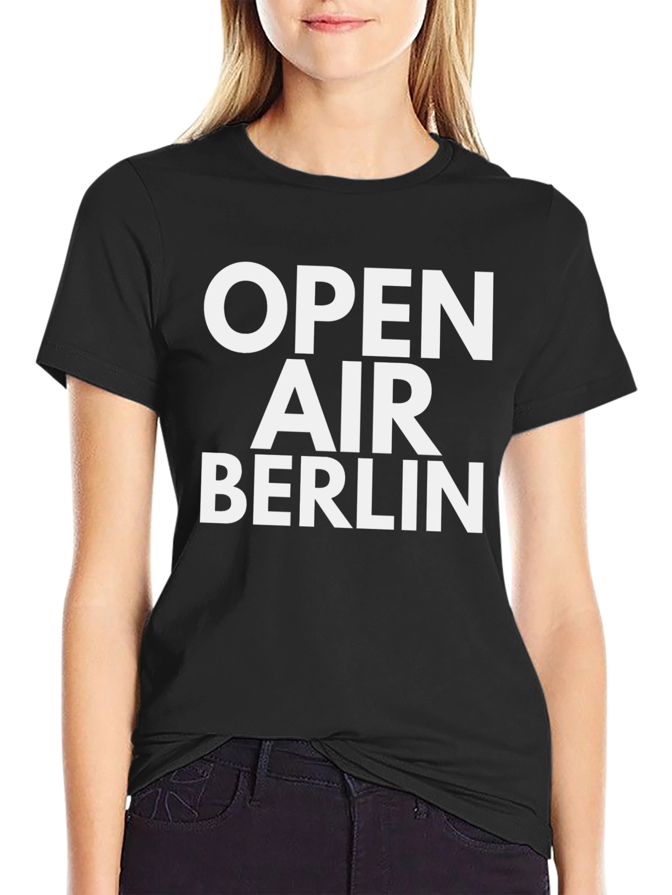 Open Air Berlin Graphic Tee - Black Cotton T-Shirt