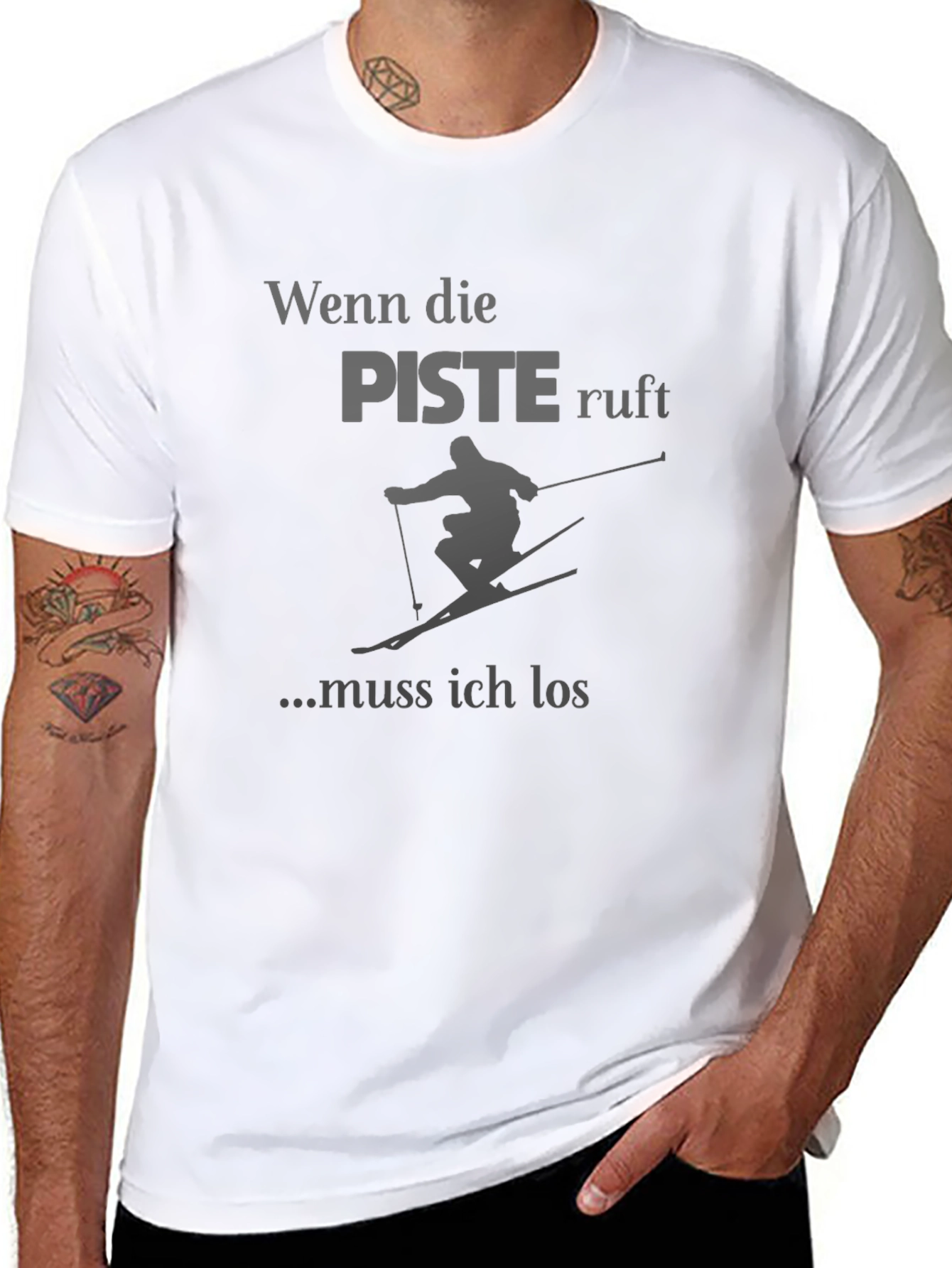 Skiing Humor T-Shirt: Wenn die Piste ruft