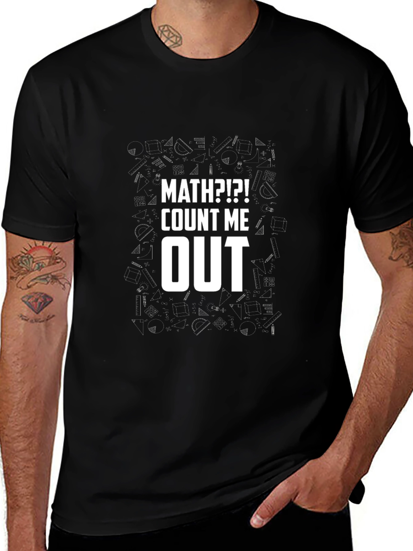 Math?! Count Me Out Black Graphic Tee