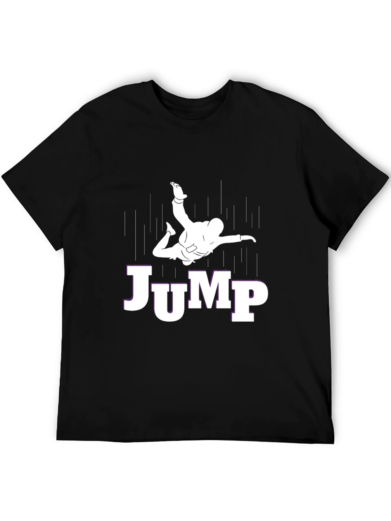 JUMP Skydiver Graphic Tee - Black Cotton T-Shirt