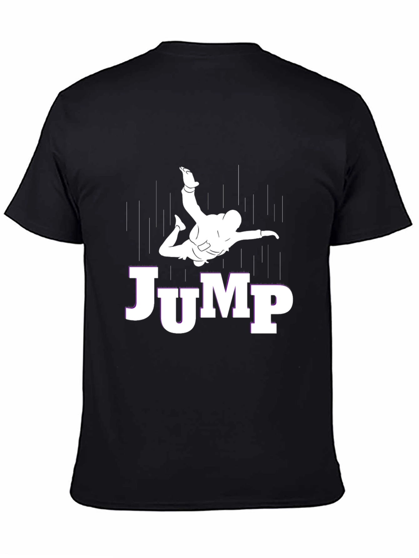 JUMP Skydiver Graphic Tee - Black Cotton T-Shirt