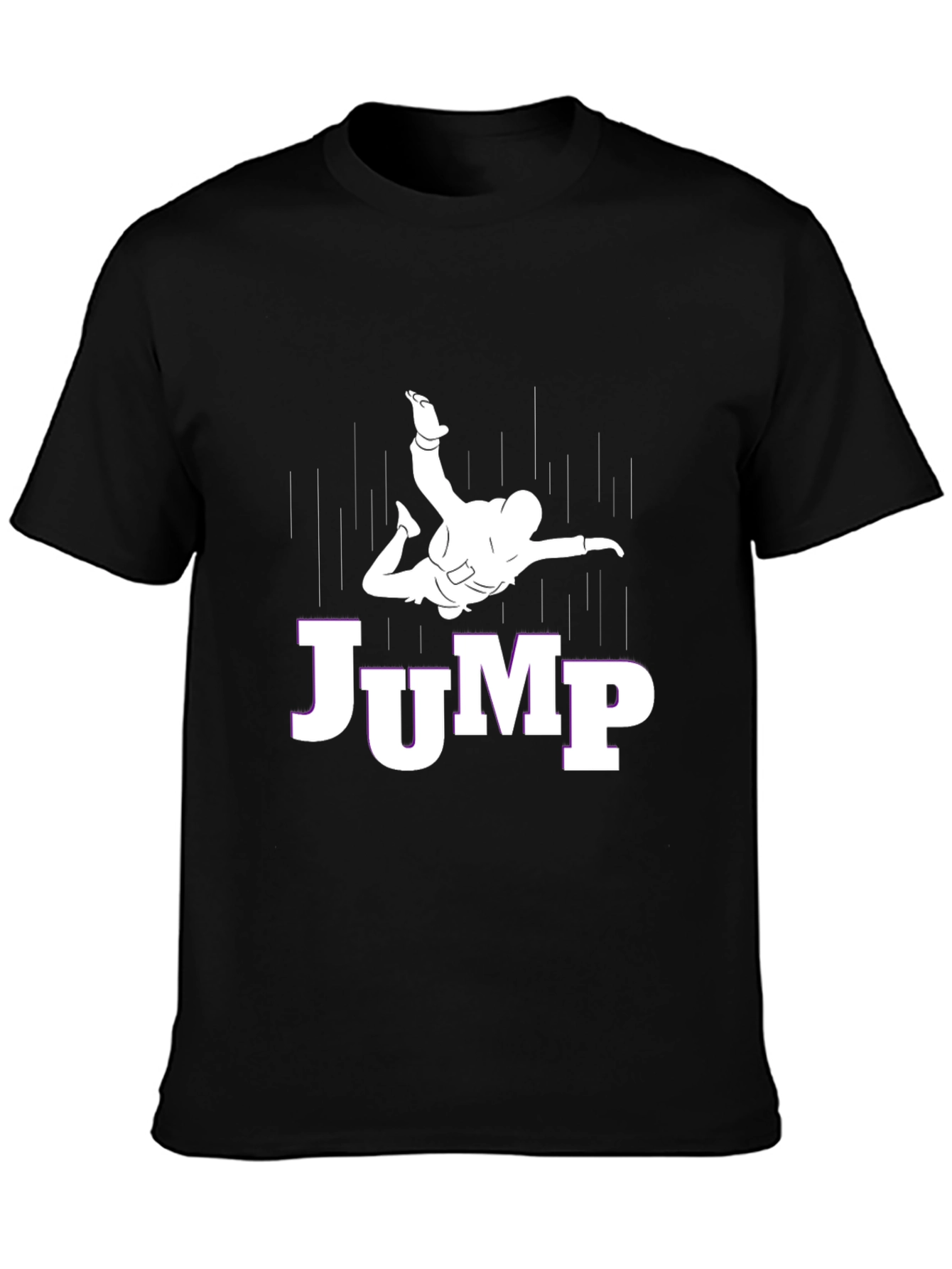 JUMP Skydiver Graphic Tee - Black Cotton T-Shirt