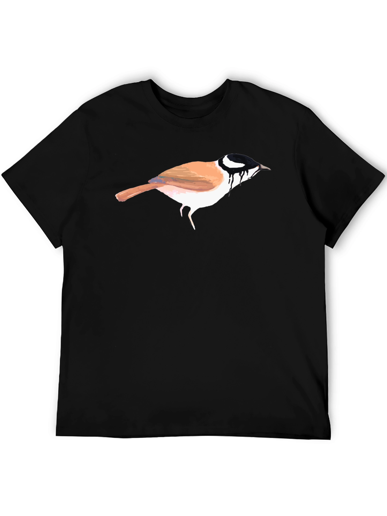 Bird Graphic Black T-Shirt - Unique Artistic Design