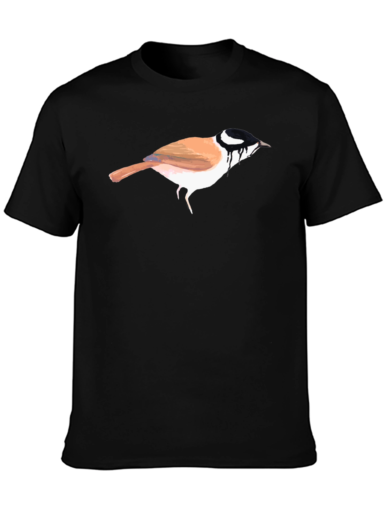 Bird Graphic Black T-Shirt - Unique Artistic Design