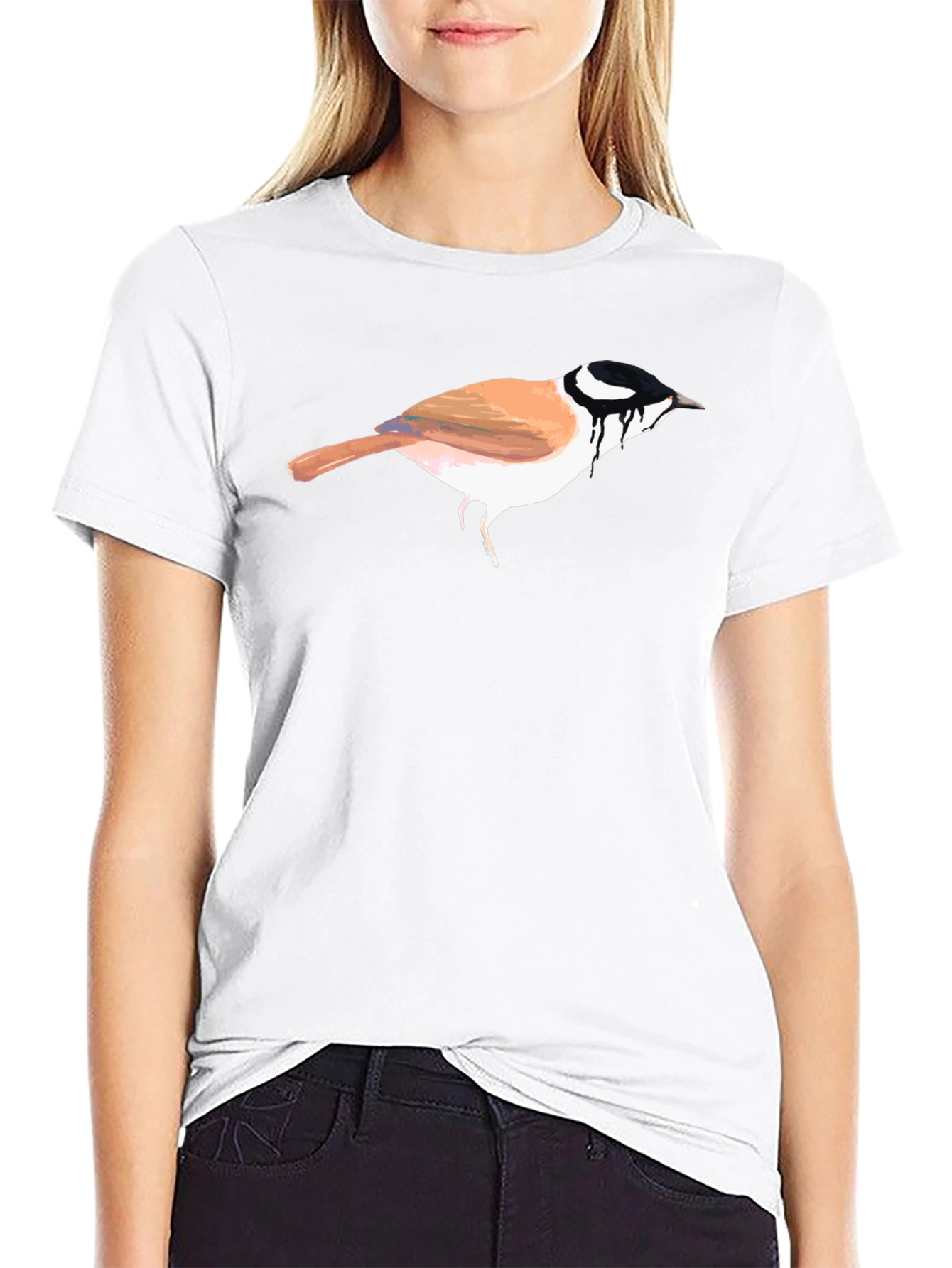 Bird Graphic Black T-Shirt - Unique Artistic Design