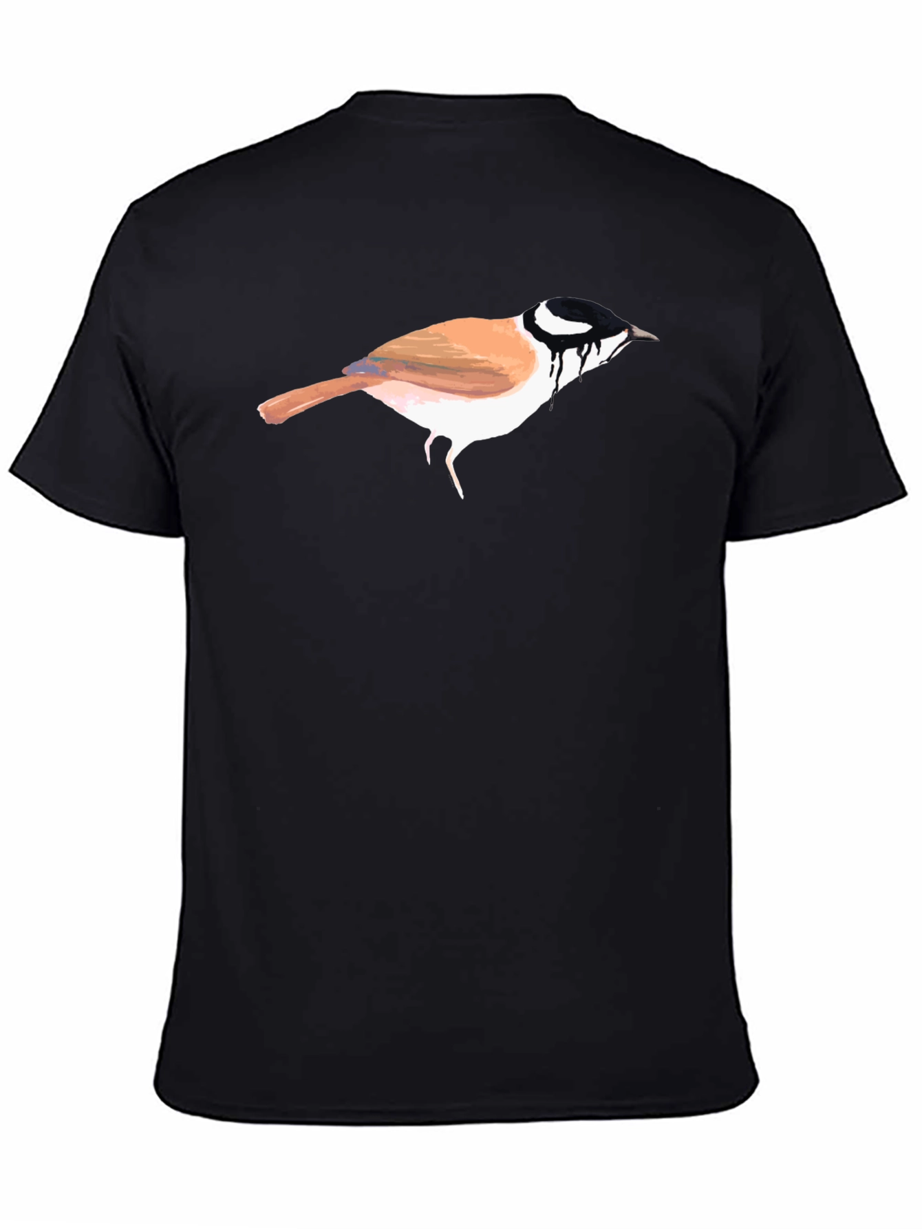 Bird Graphic Black T-Shirt - Unique Artistic Design