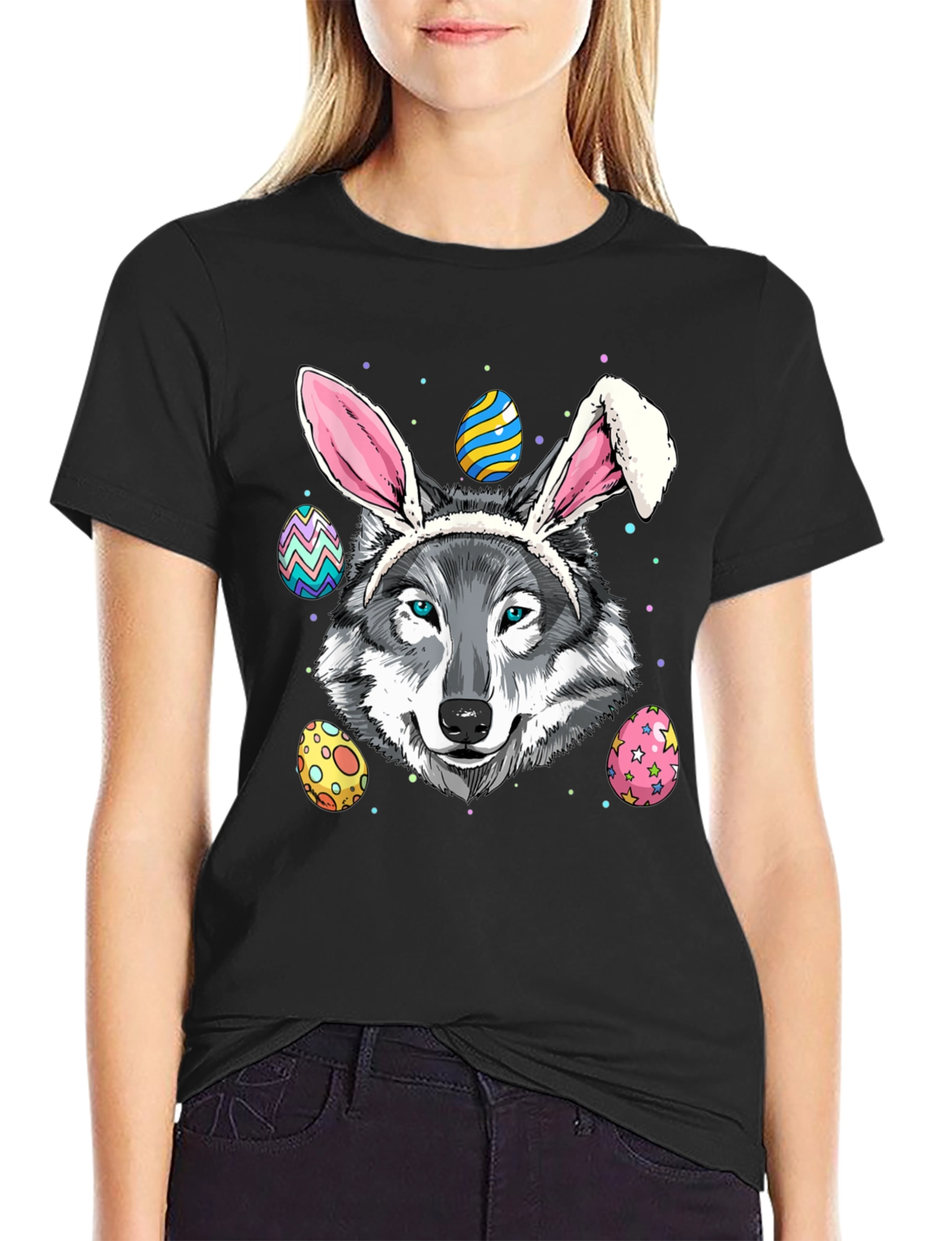 Easter Wolf T-Shirt Funny Easter Egg T-Shirt