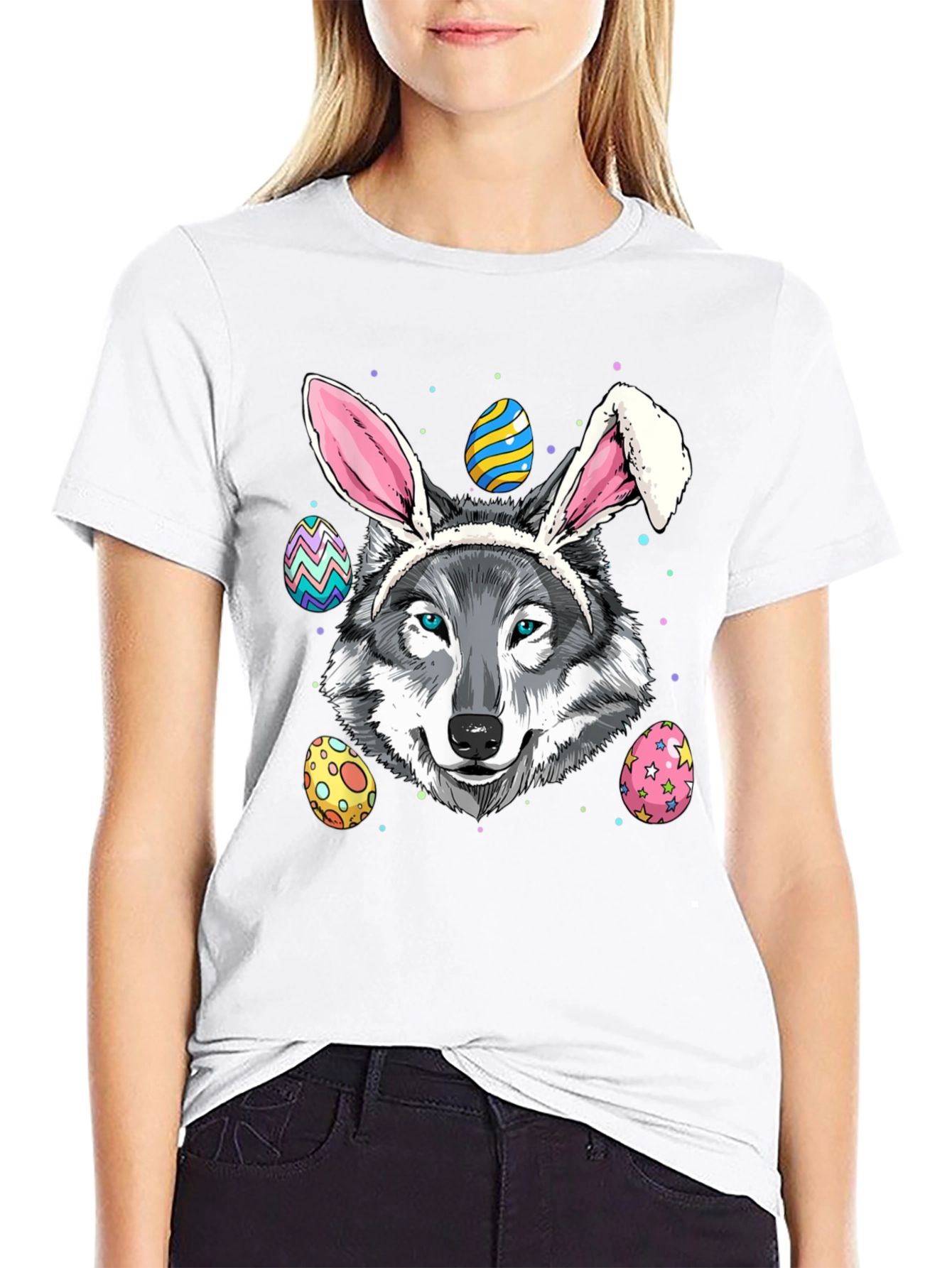 Easter Wolf T-Shirt Funny Easter Egg T-Shirt
