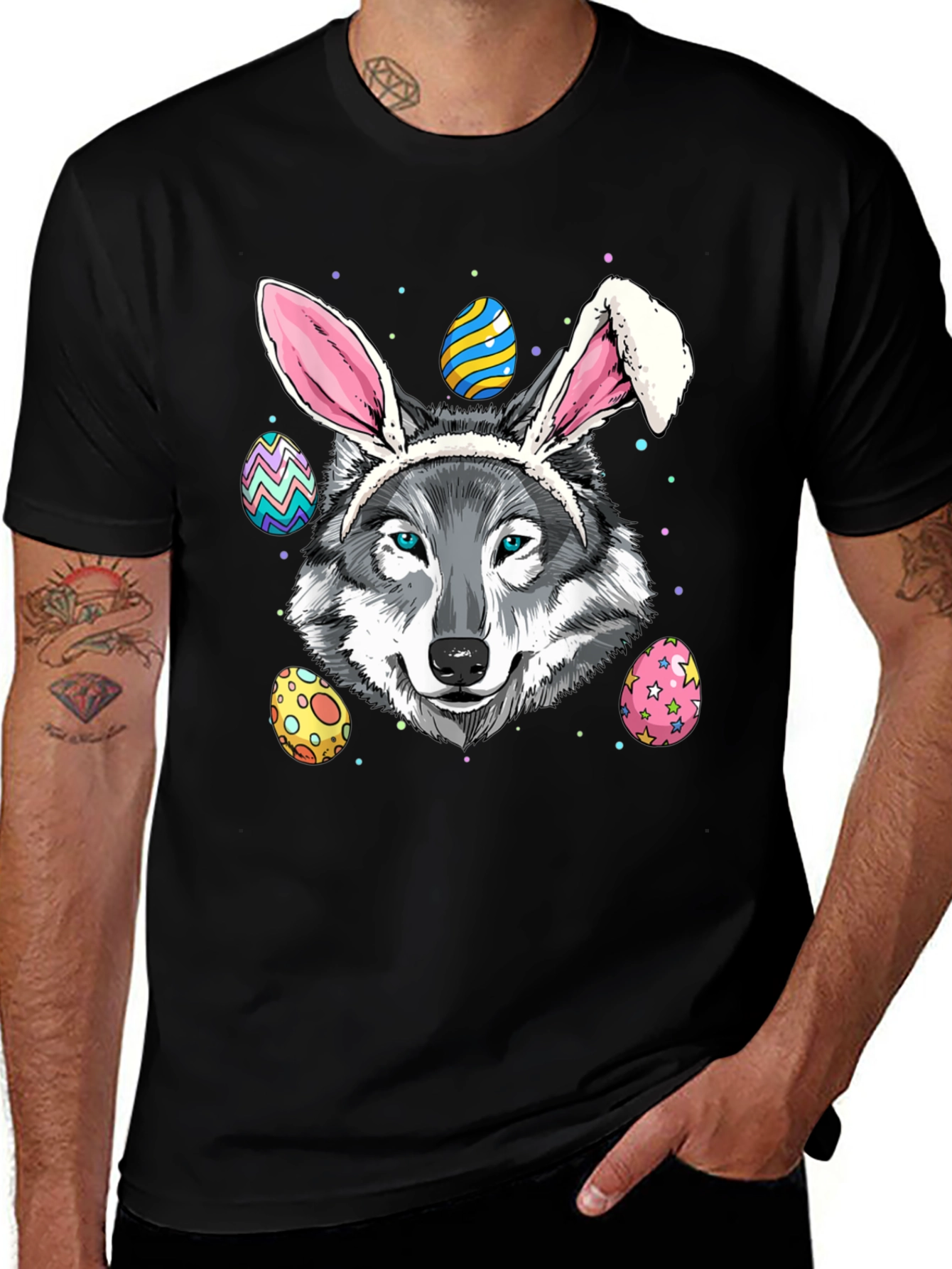 Easter Wolf T-Shirt Funny Easter Egg T-Shirt