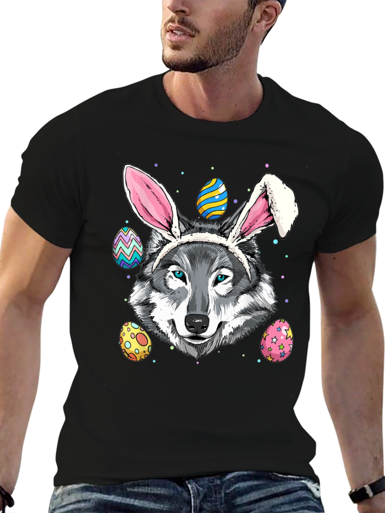 Easter Wolf T-Shirt Funny Easter Egg T-Shirt