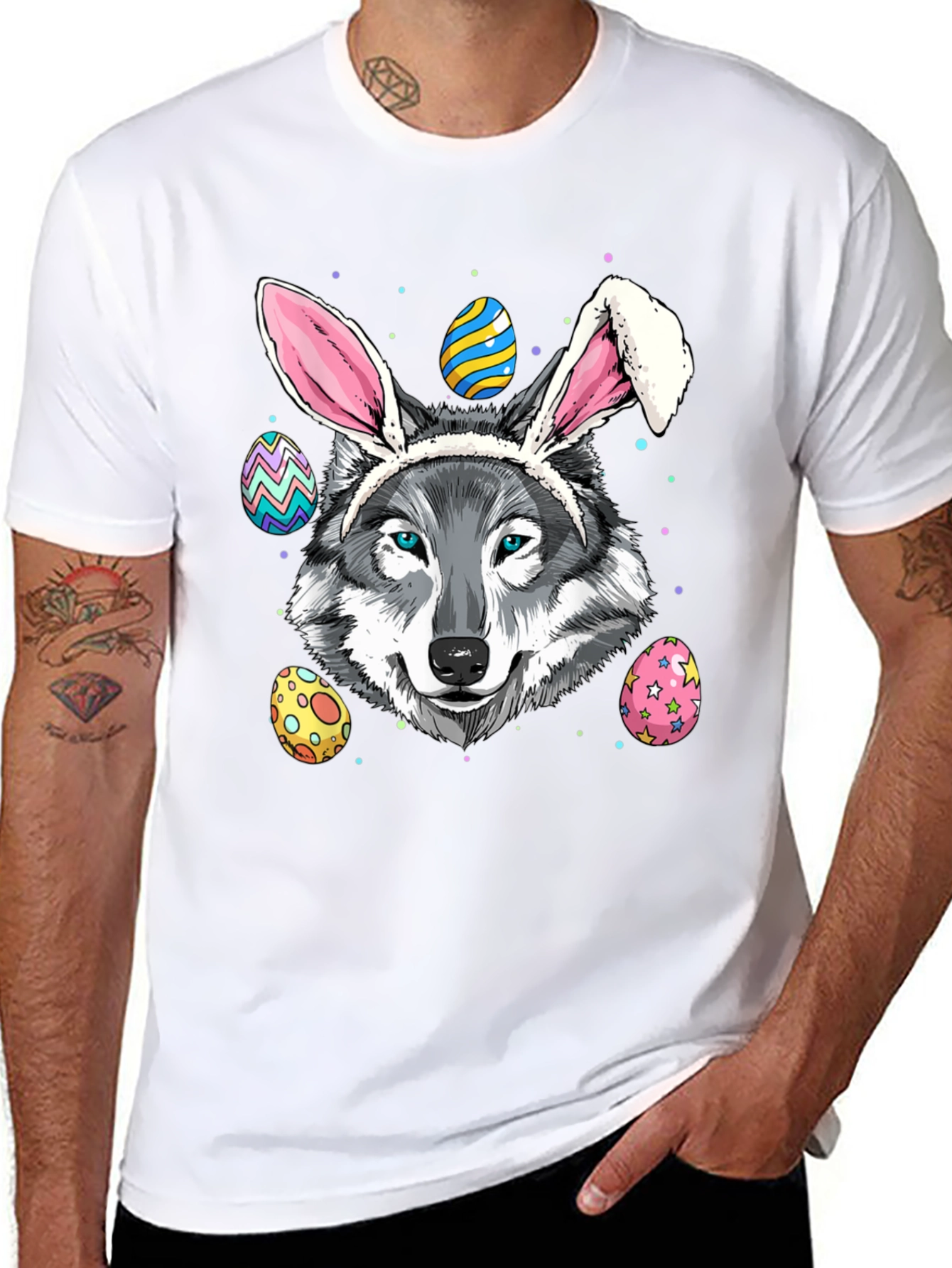 Easter Wolf T-Shirt Funny Easter Egg T-Shirt