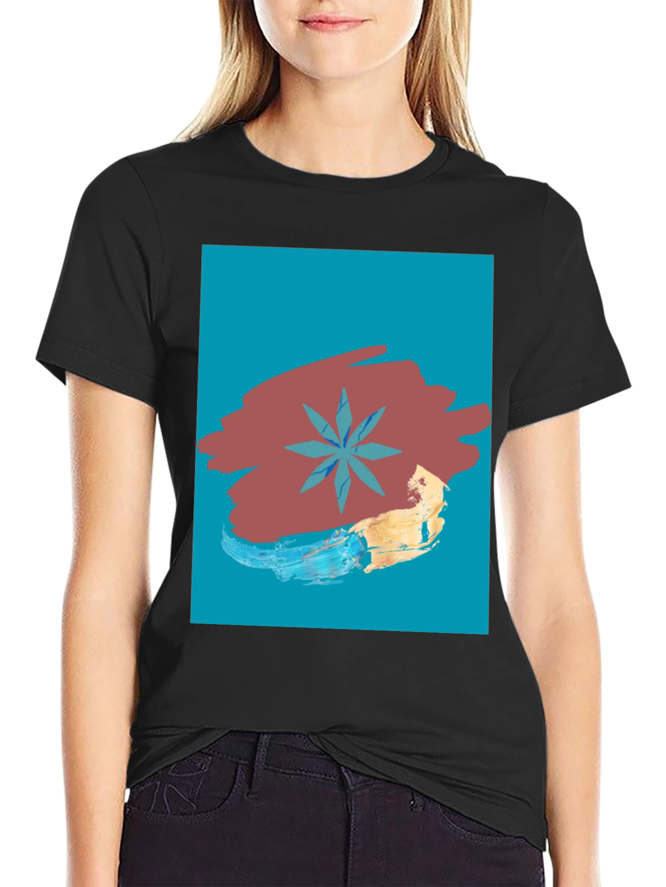 Abstract Star Graphic Tee - Modern Art T-Shirt