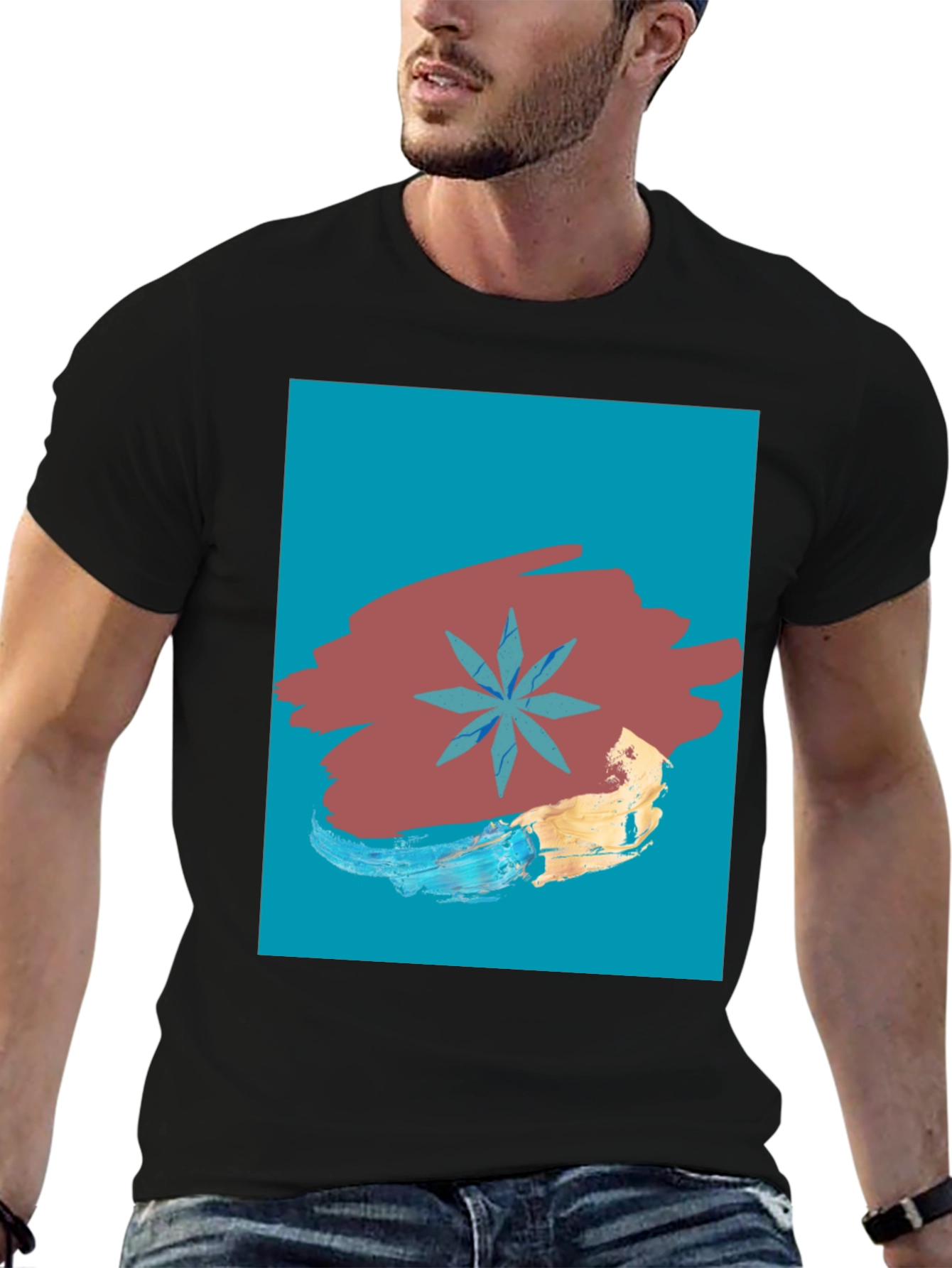 Abstract Star Graphic Tee - Modern Art T-Shirt