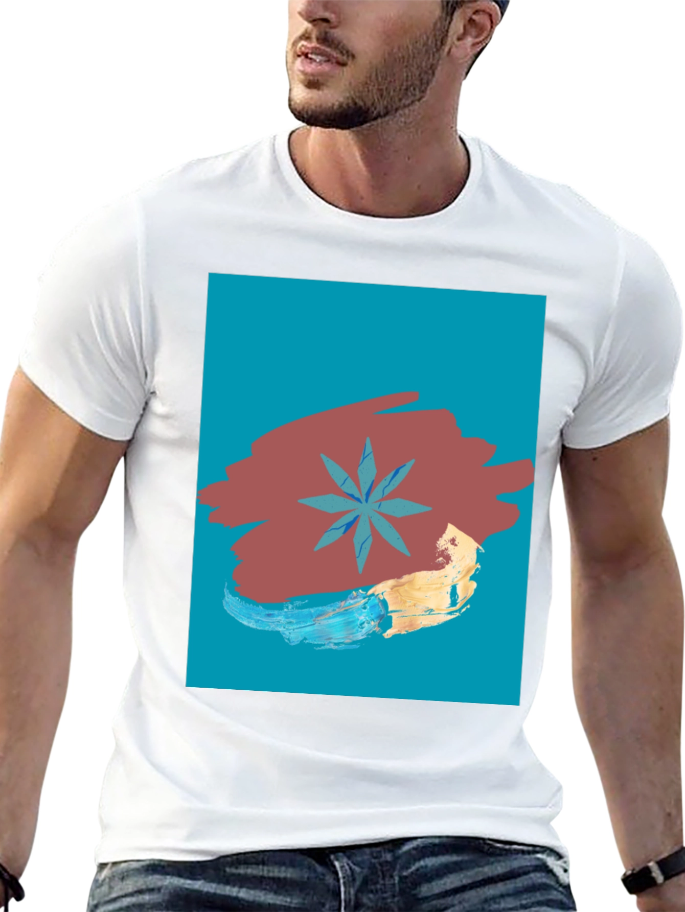 Abstract Star Graphic Tee - Modern Art T-Shirt