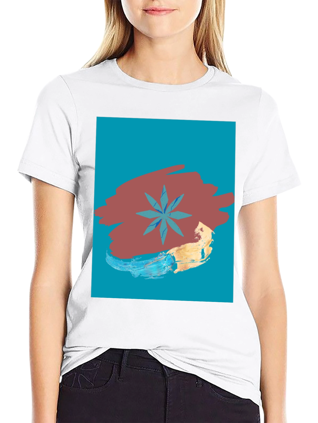 Abstract Star Graphic Tee - Modern Art T-Shirt