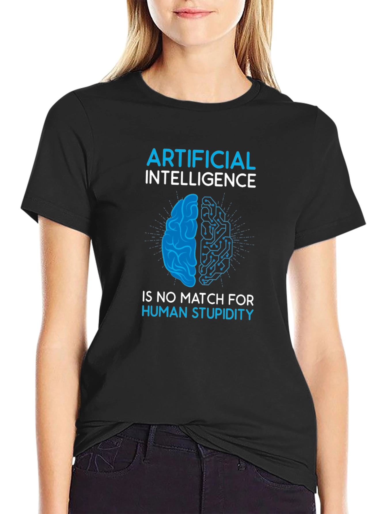 AI vs Stupidity Graphic T-Shirt