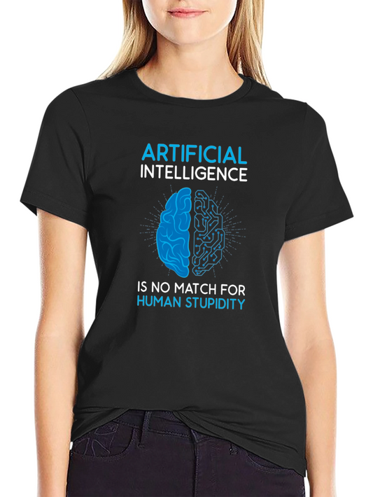 AI vs Stupidity Graphic T-Shirt