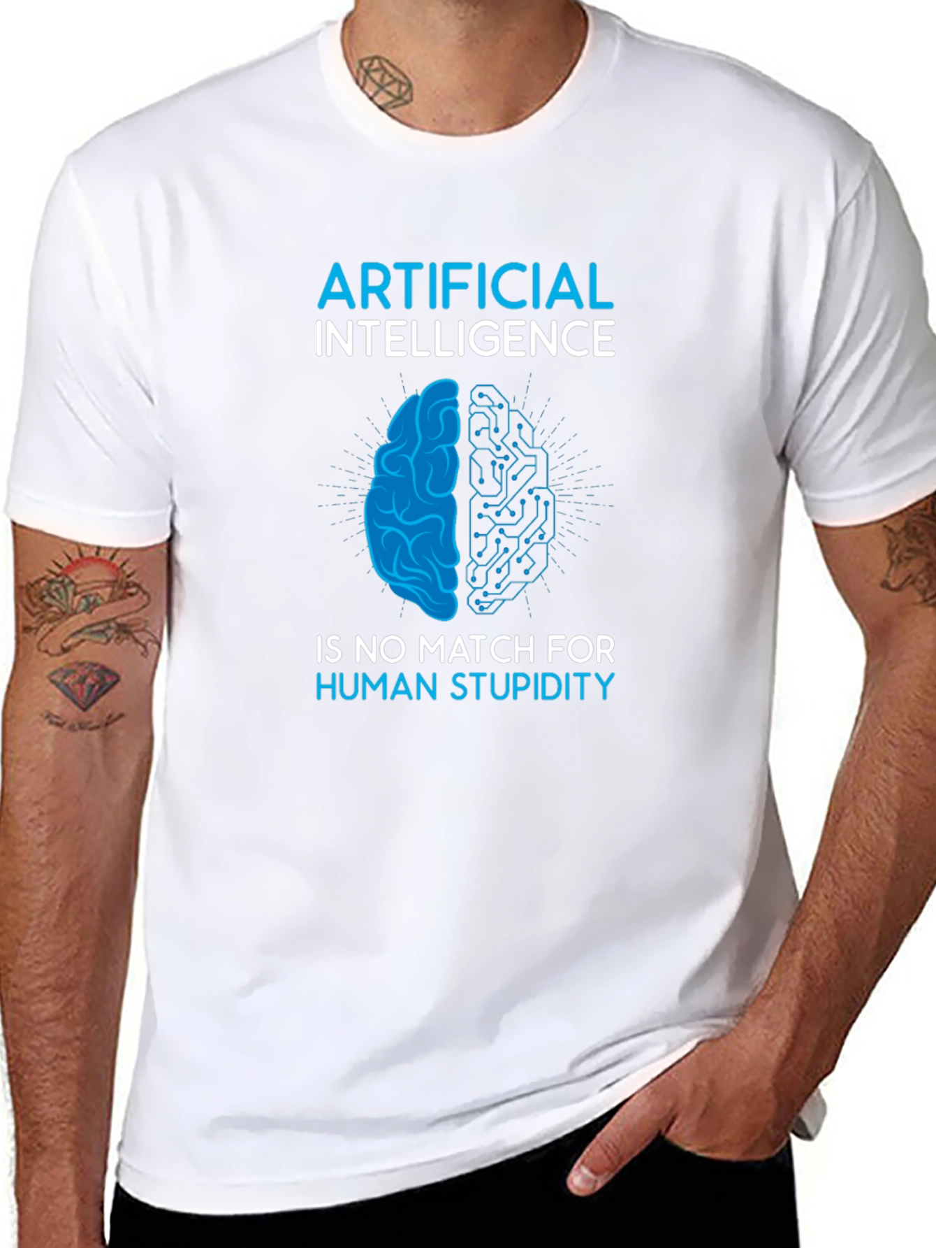 AI vs Stupidity Graphic T-Shirt