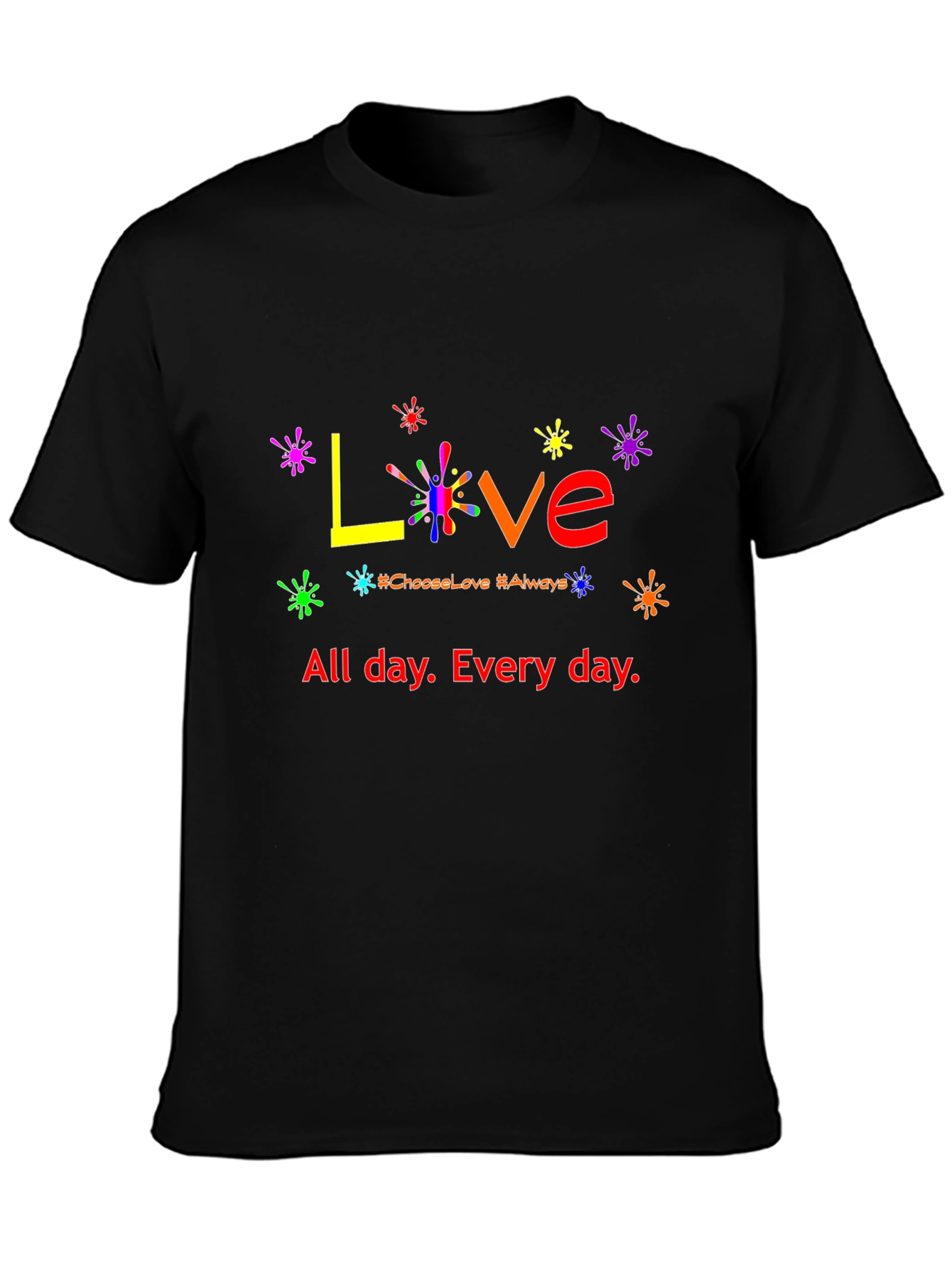 Love All Day T-Shirt - Rainbow Graphic Tee