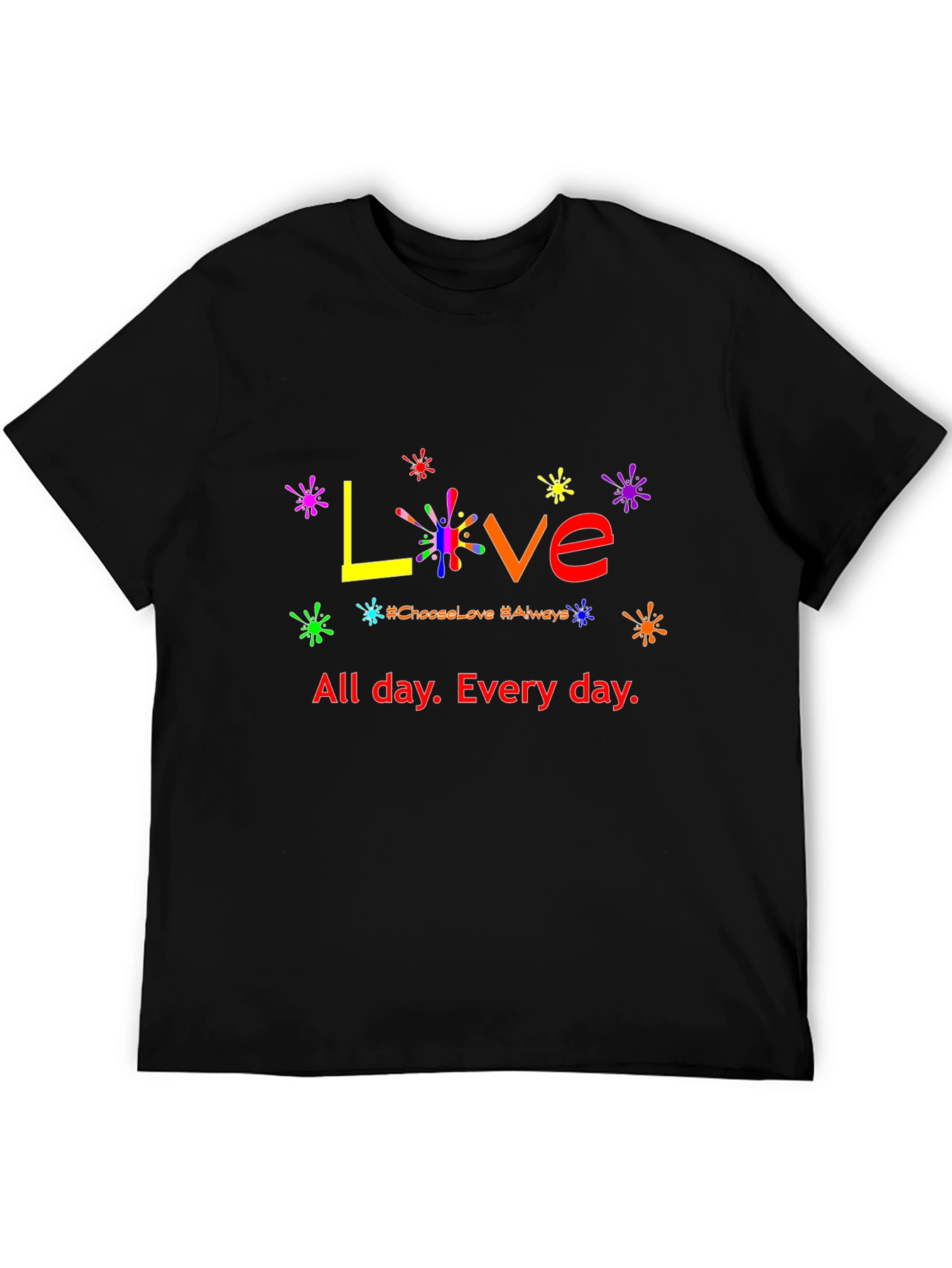 Love All Day T-Shirt - Rainbow Graphic Tee