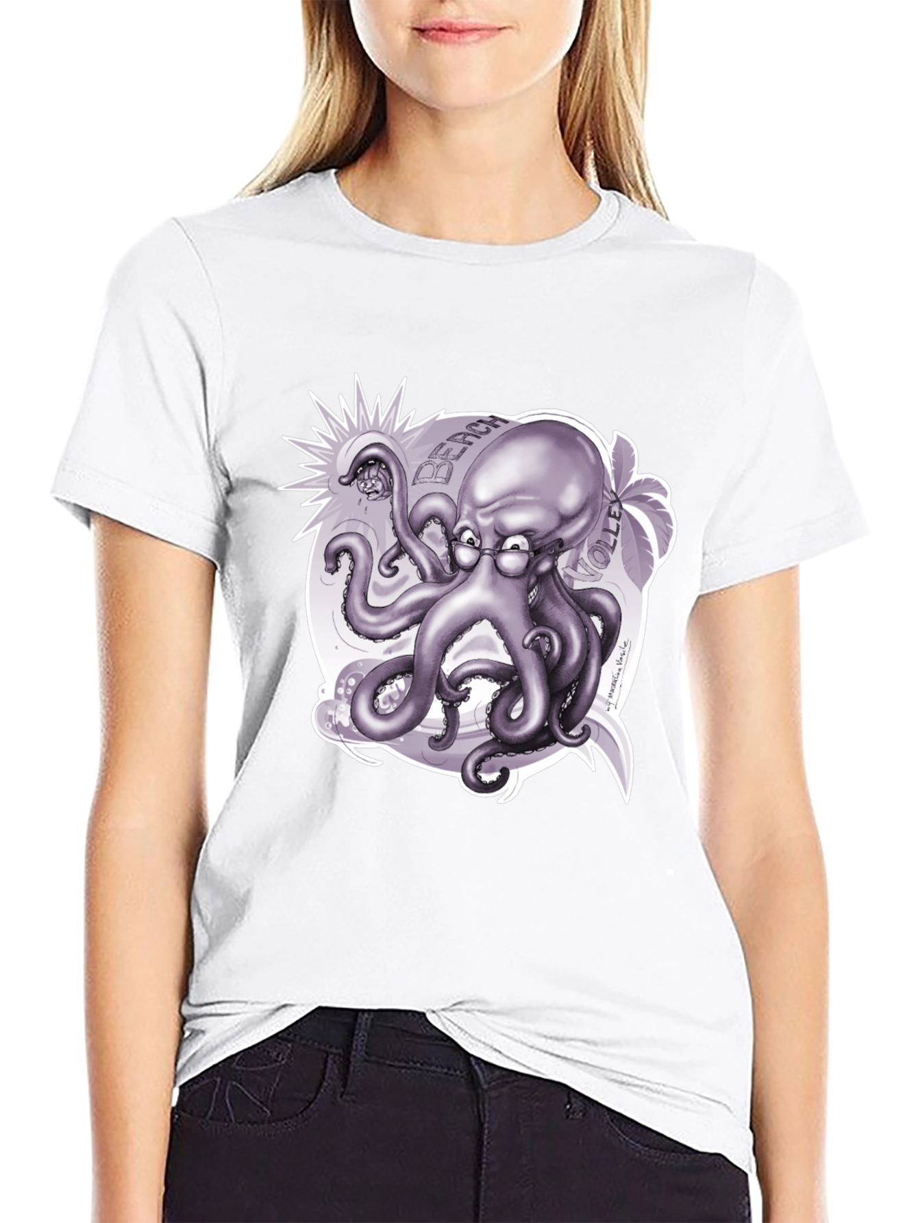 Octopus Beach Volleyball T-Shirt - Unique Design