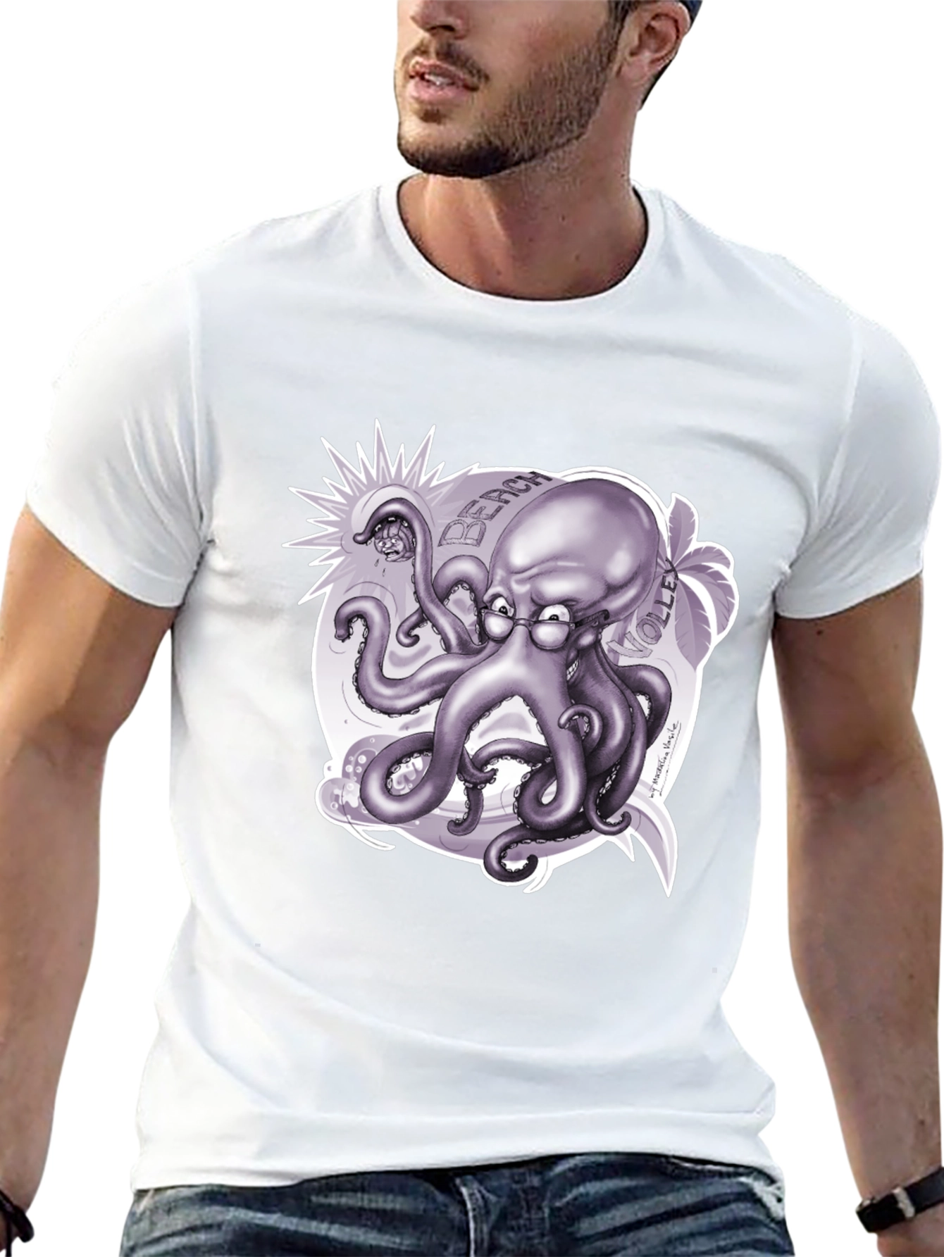 Octopus Beach Volleyball T-Shirt - Unique Design