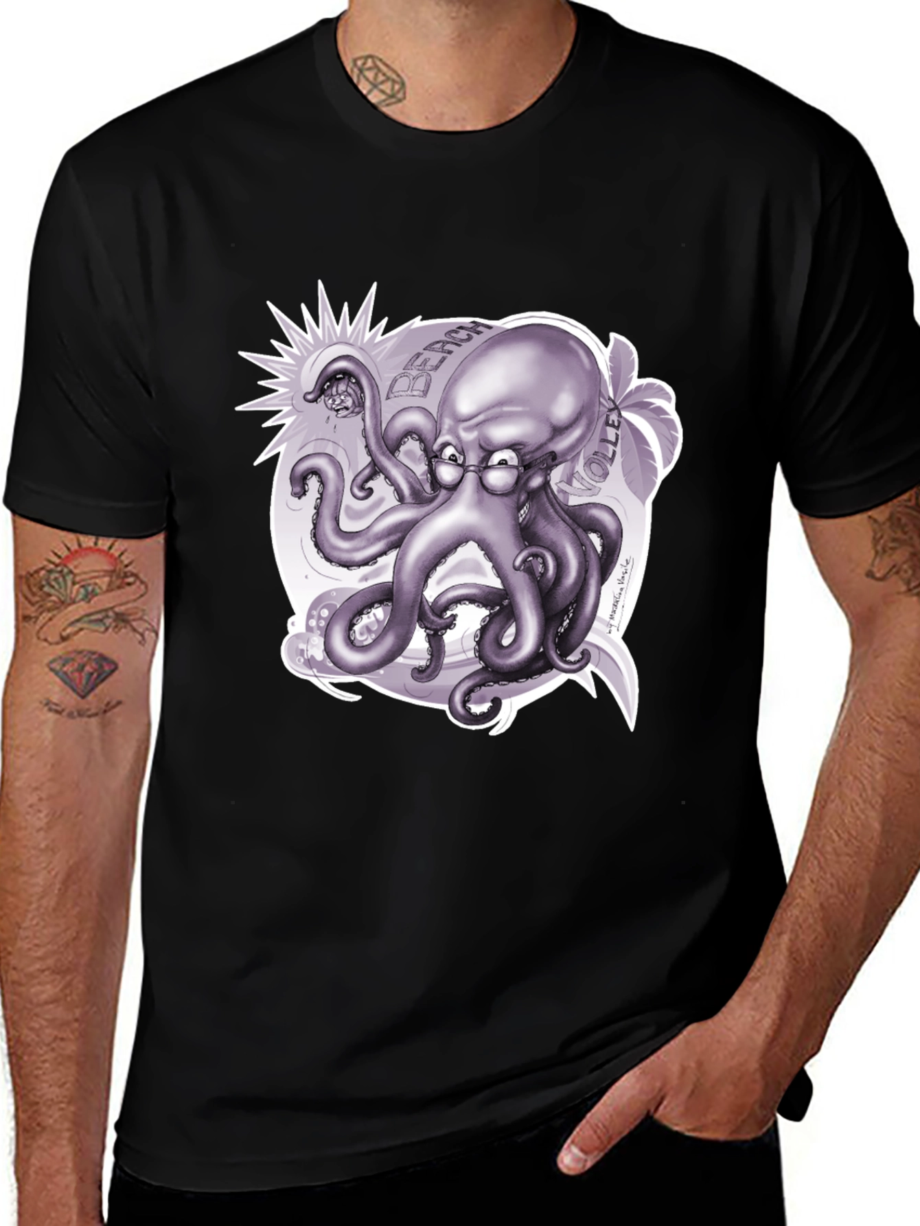 Octopus Beach Volleyball T-Shirt - Unique Design