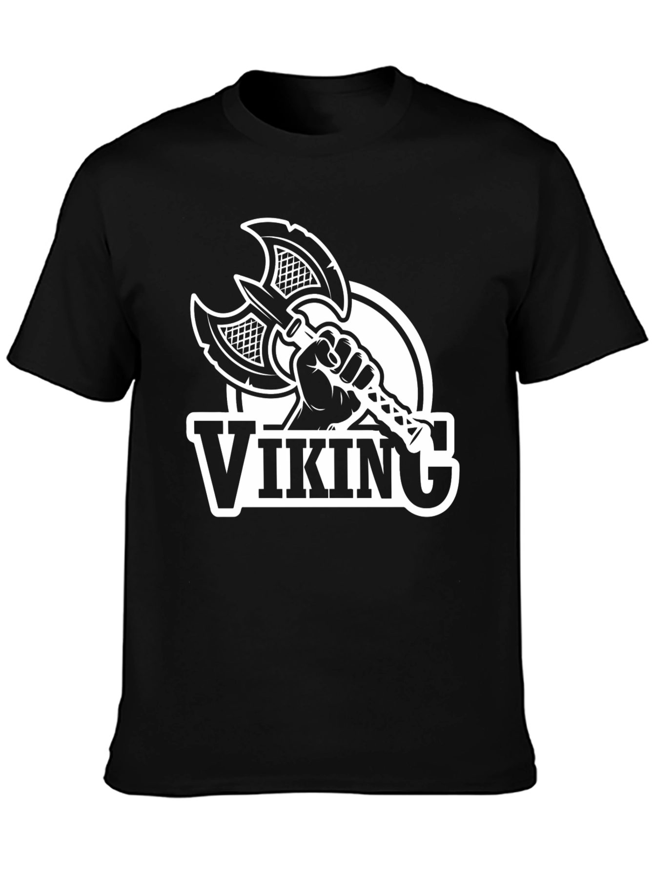 Viking Axe Graphic T-Shirt - Black Cotton Tee