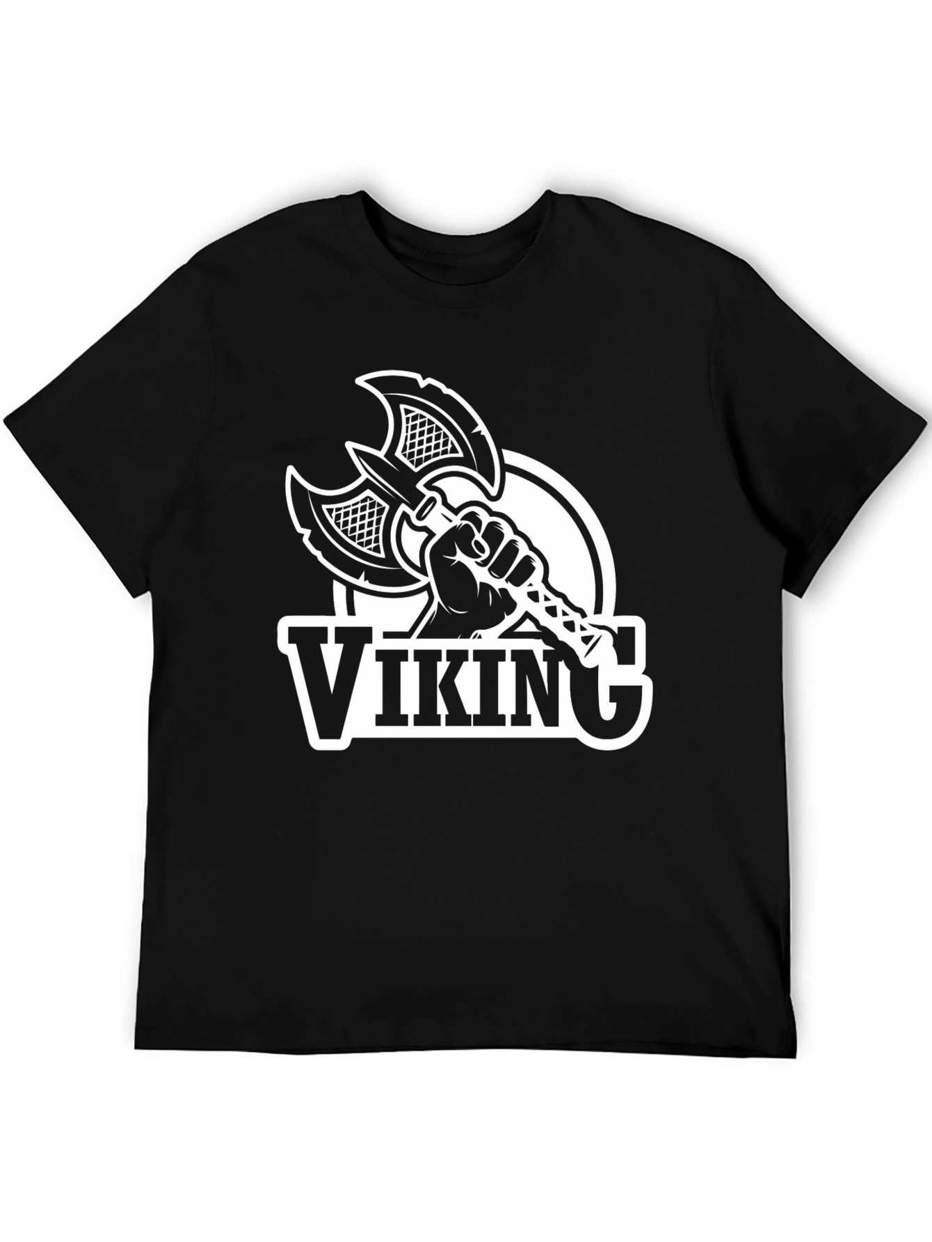 Viking Axe Graphic T-Shirt - Black Cotton Tee