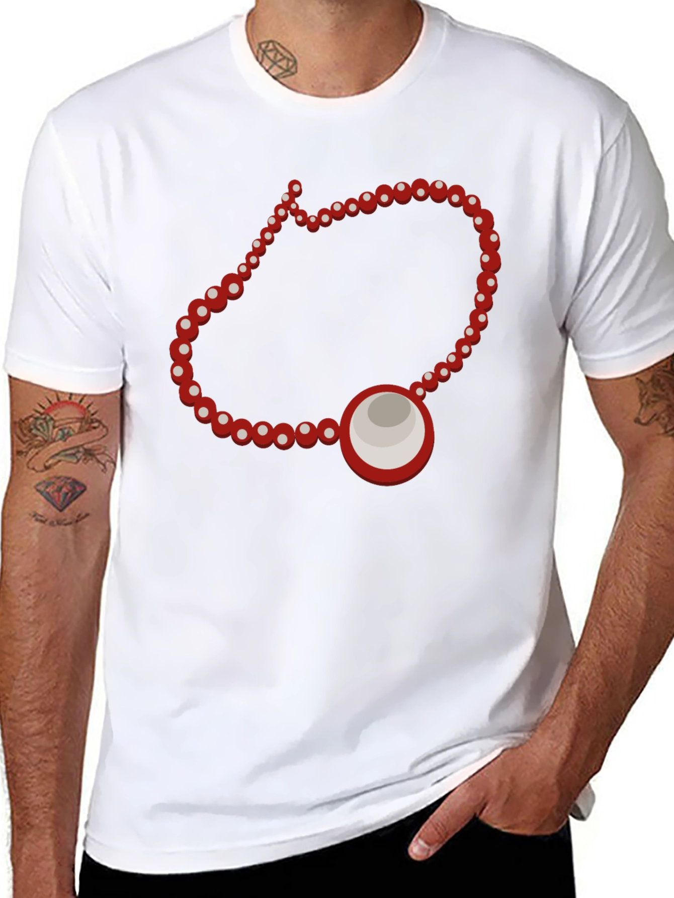 Red Beaded Amulet T-Shirt
