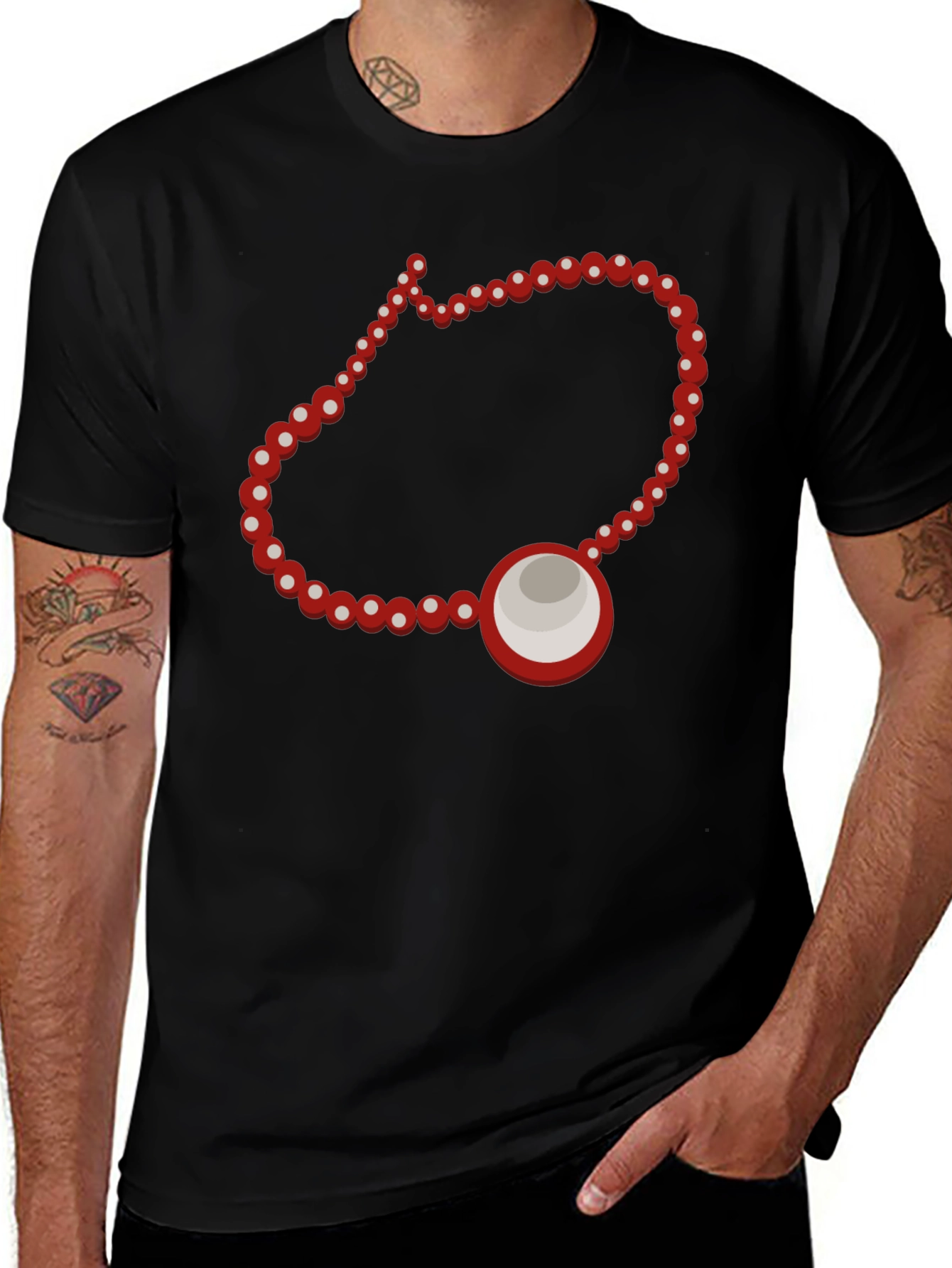 Red Beaded Amulet T-Shirt