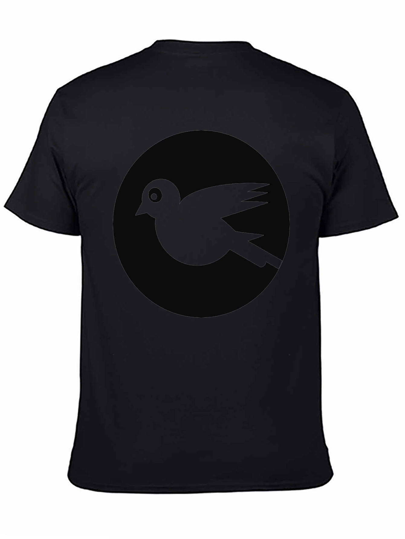 Black Bird Circle Graphic Tee - Casual Comfort