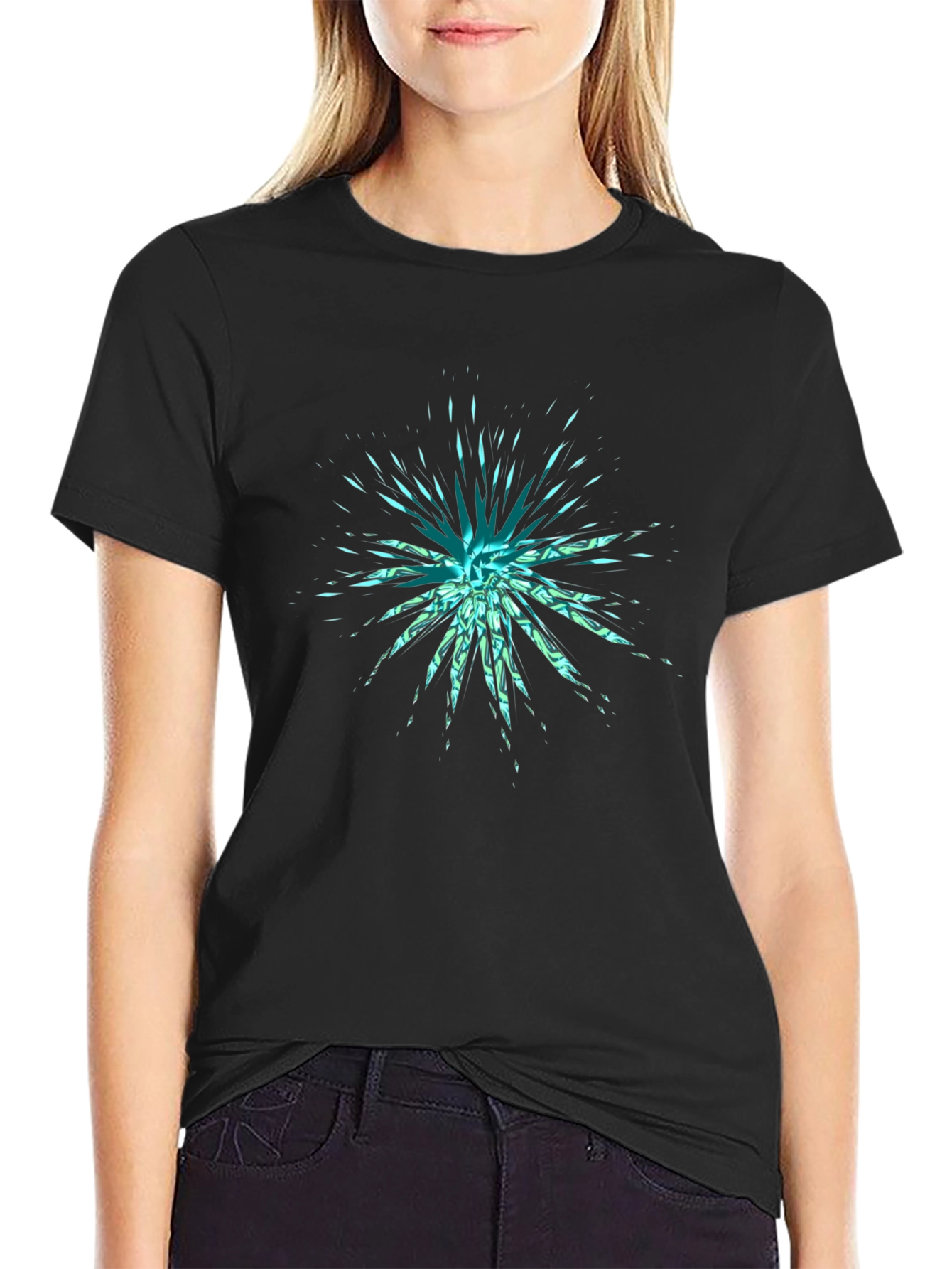 Abstract Burst Black T-Shirt