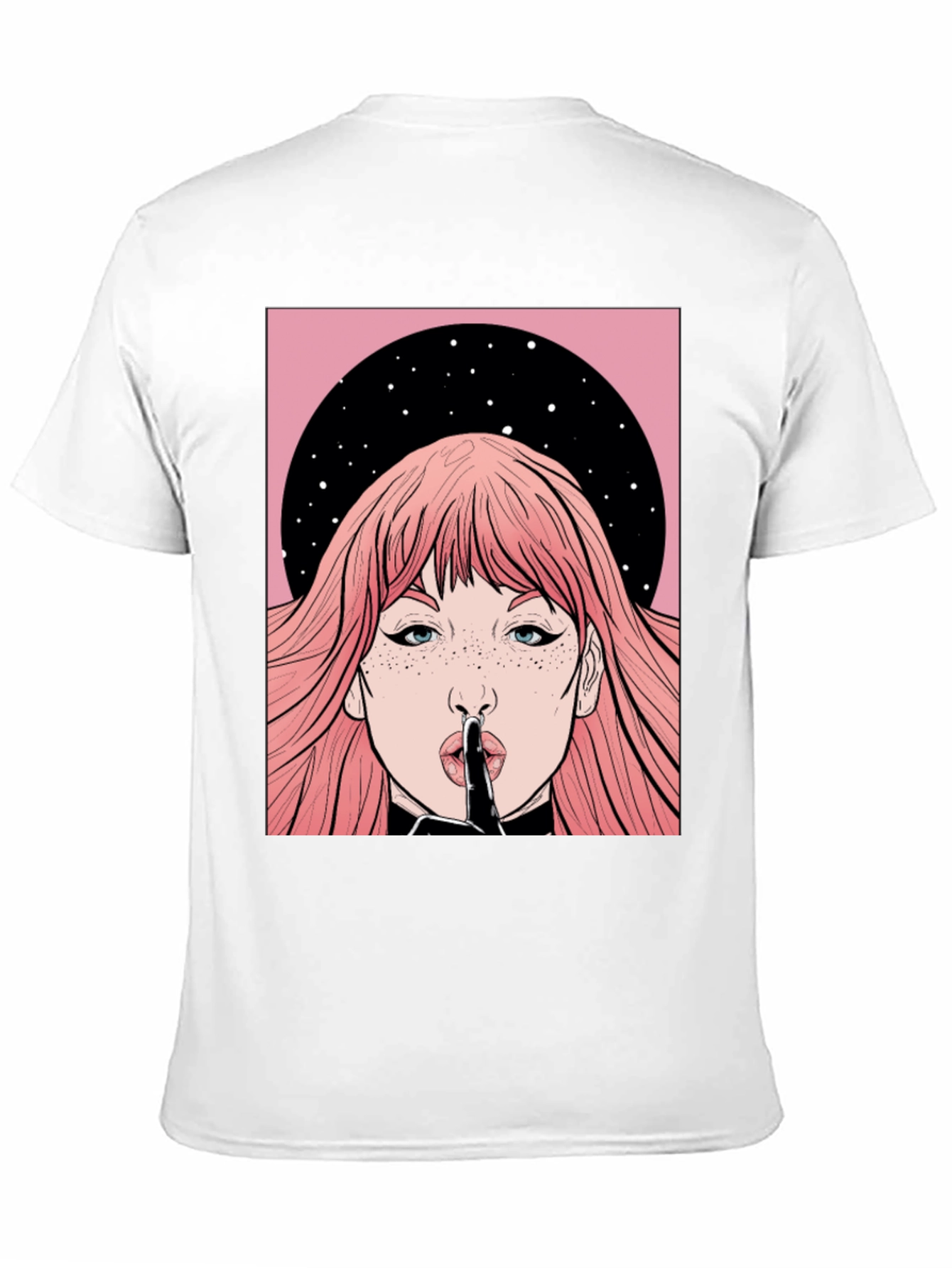 Shhh! Graphic Print Unisex Black T-Shirt