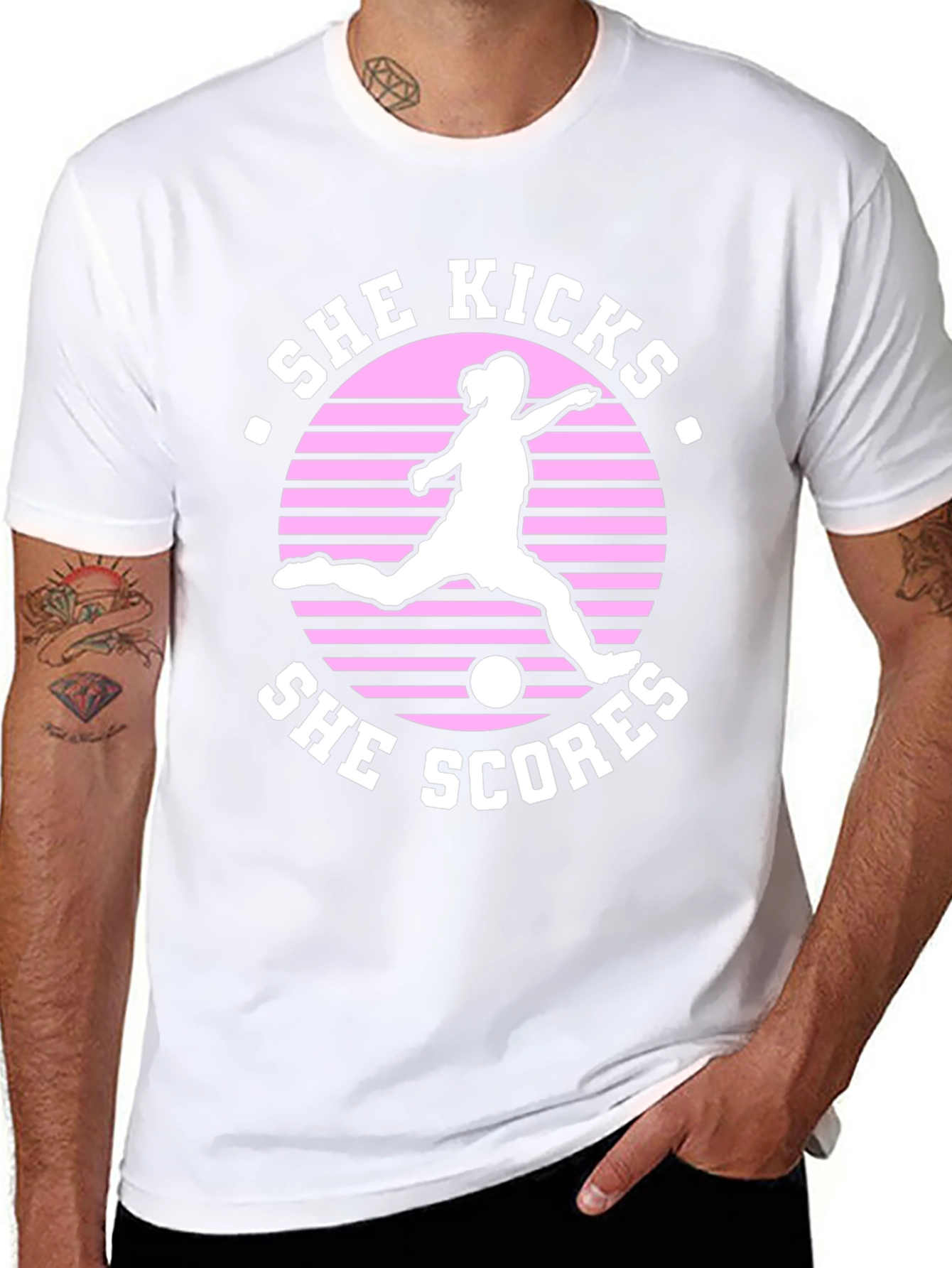 She Kicks She Scores Graphic T-Shirt