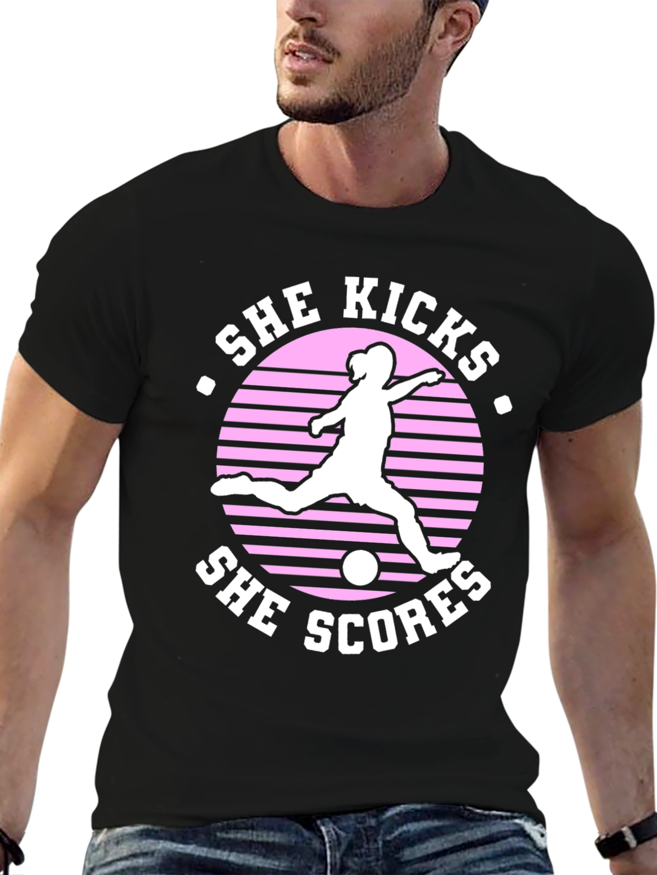 She Kicks She Scores Graphic T-Shirt