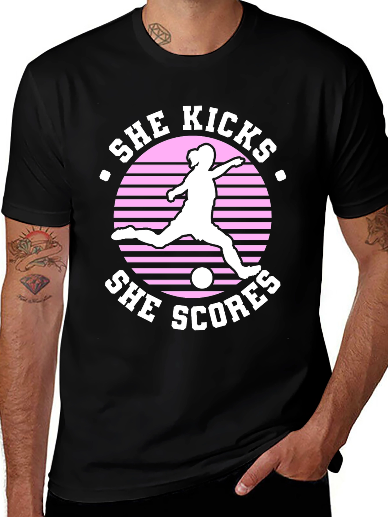 She Kicks She Scores Graphic T-Shirt