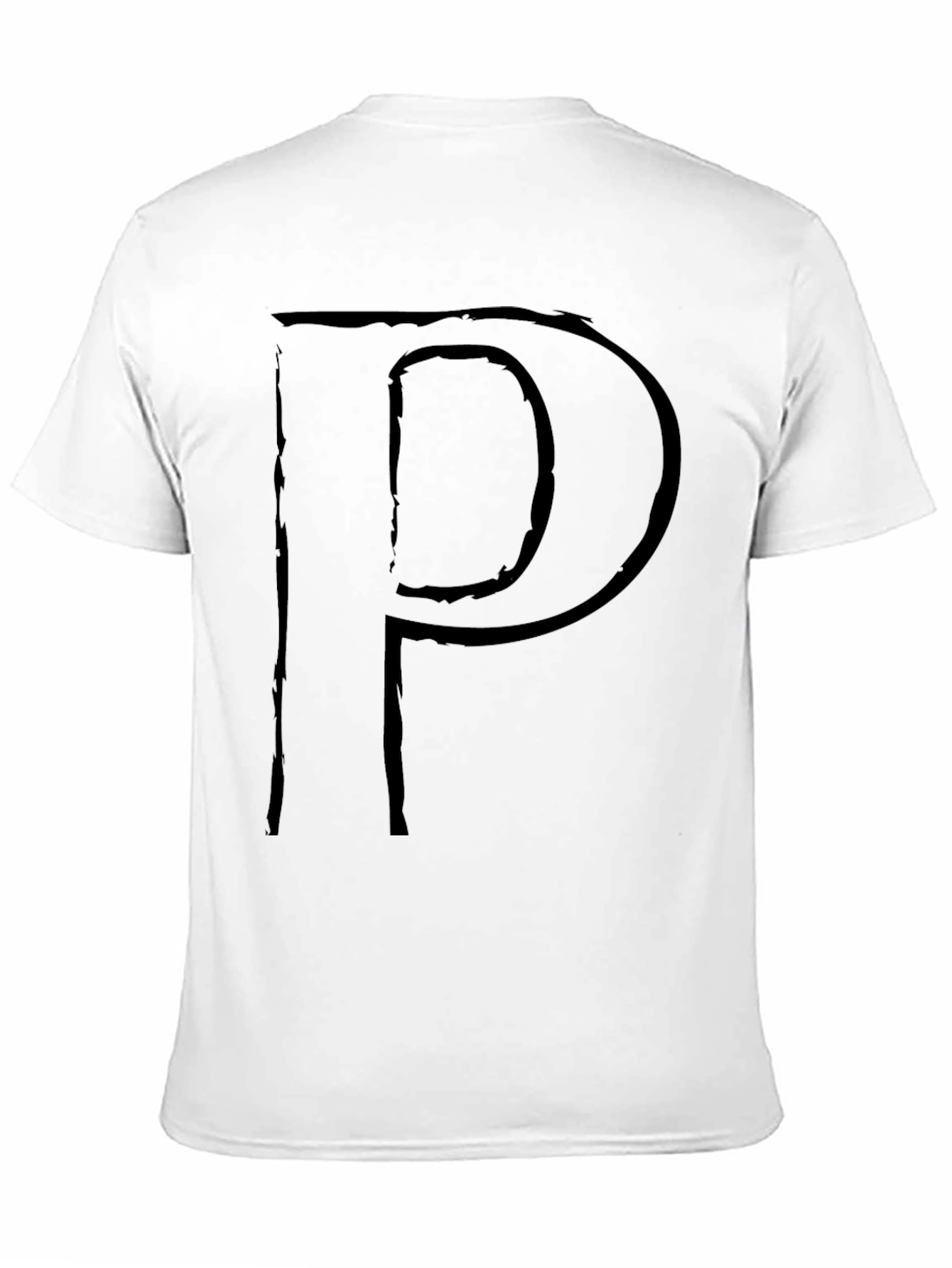 Letter P Graphic Print T-Shirt - Stylish Black Tee