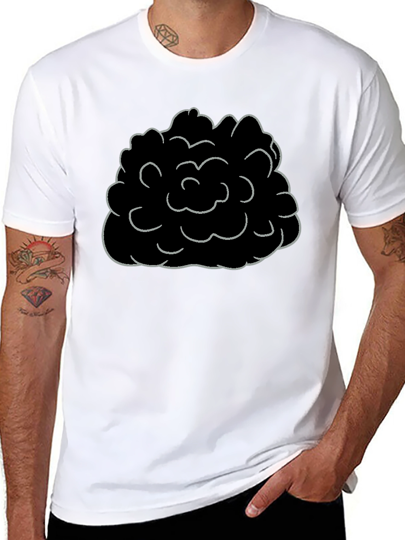 Abstract Cloud Graphic Tee - Mens Black T-Shirt